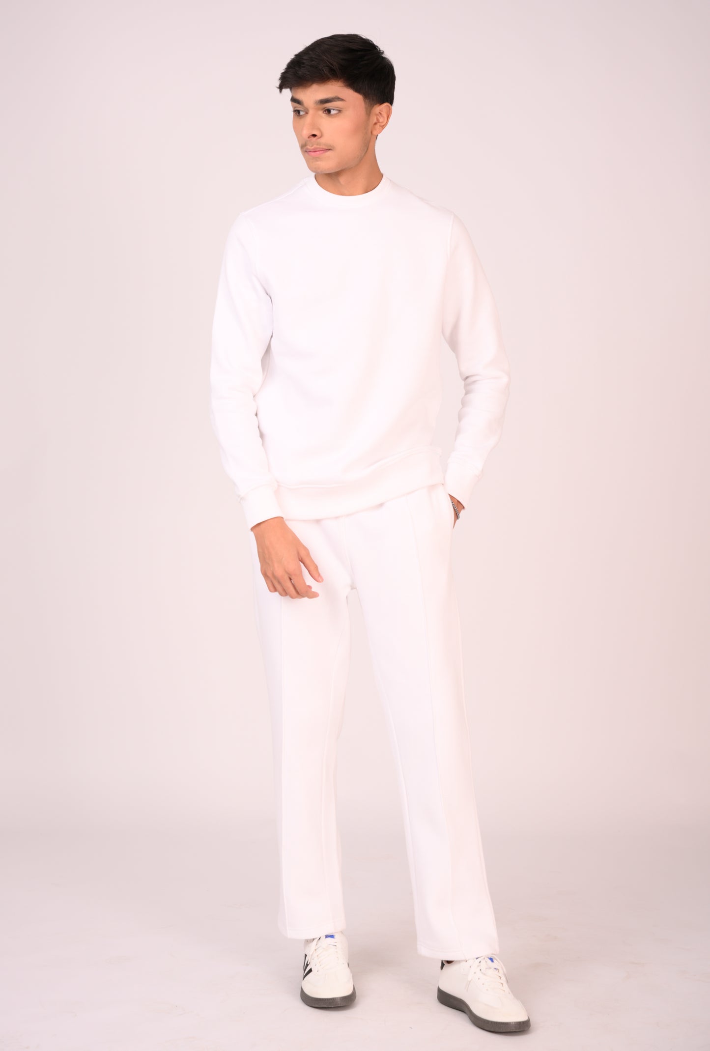 Pure White Seam-Detail Trousers Reality
