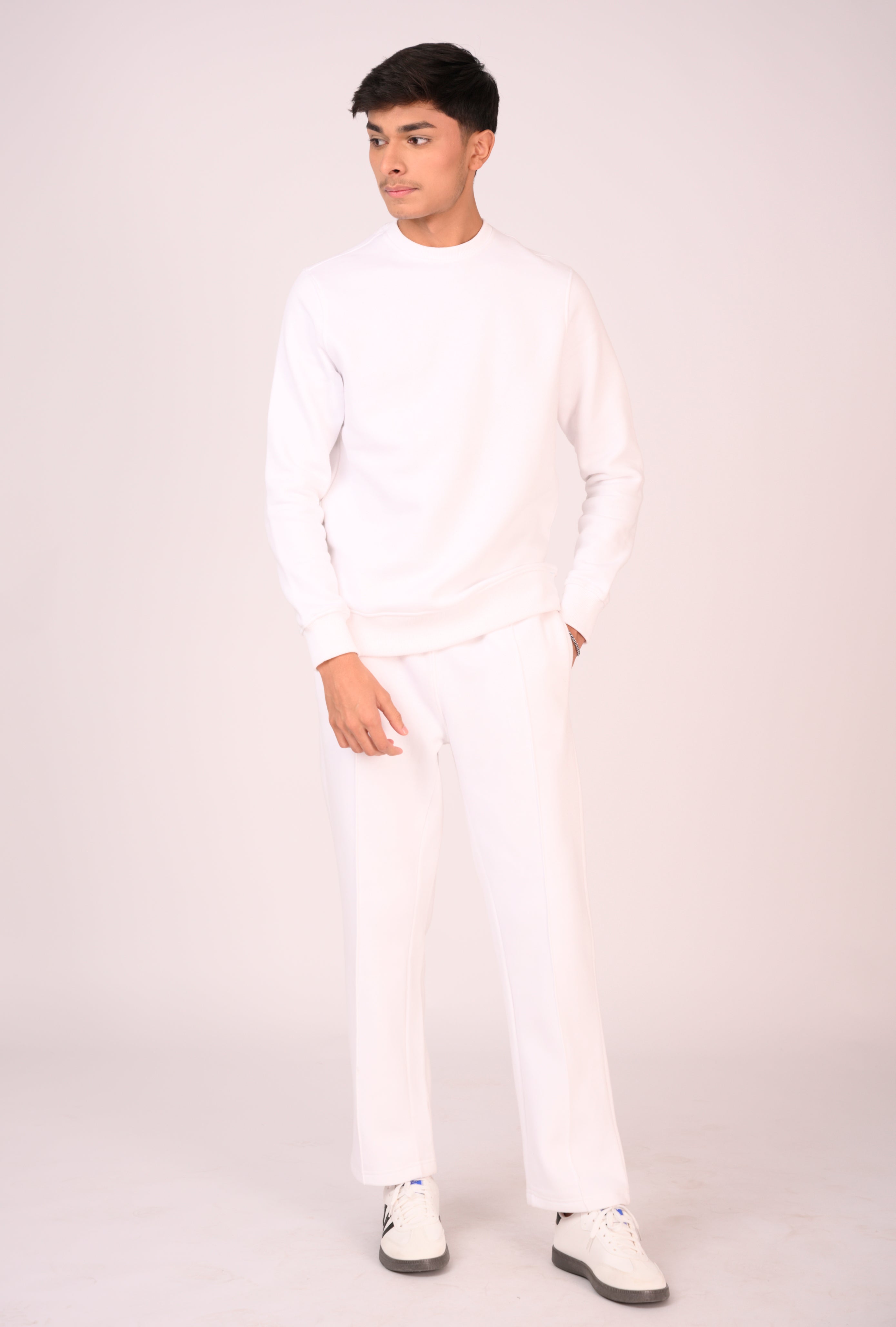 Pure White Seam-Detail Trousers Reality