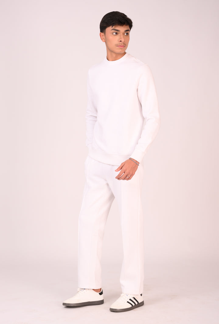 Pure White Seam-Detail Trousers Reality
