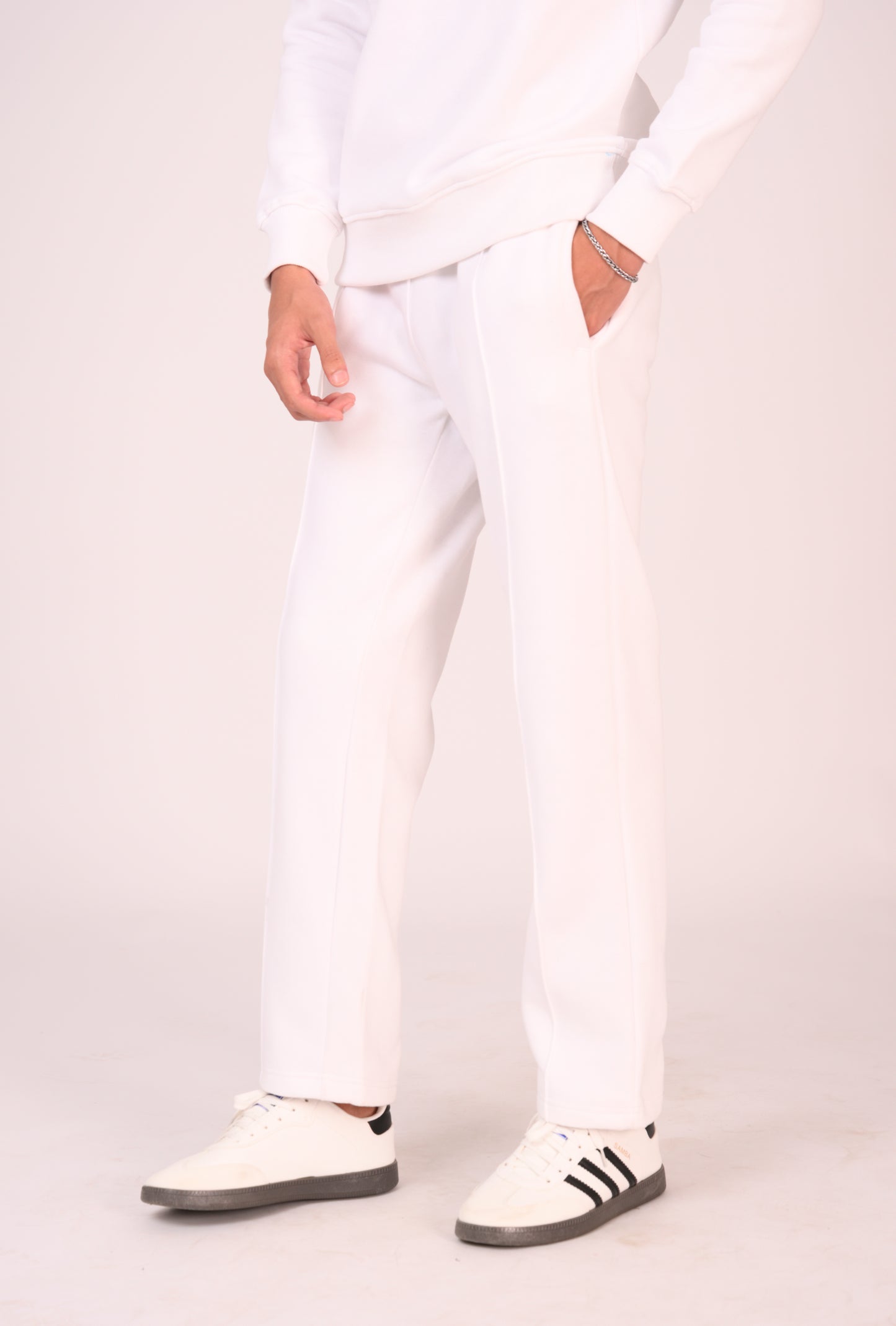 Pure White Seam-Detail Trousers Reality