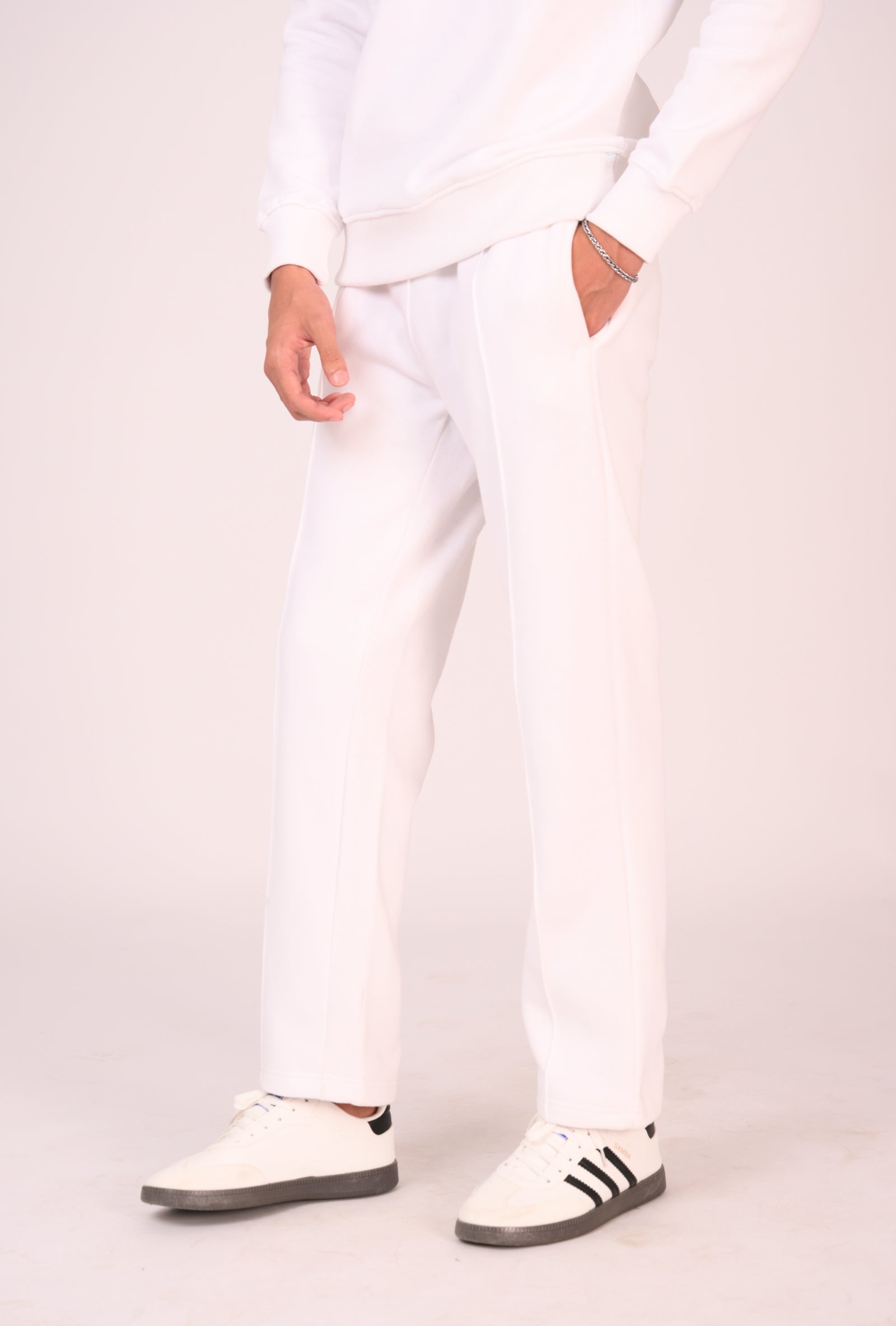 Pure White Seam-Detail Trousers Reality
