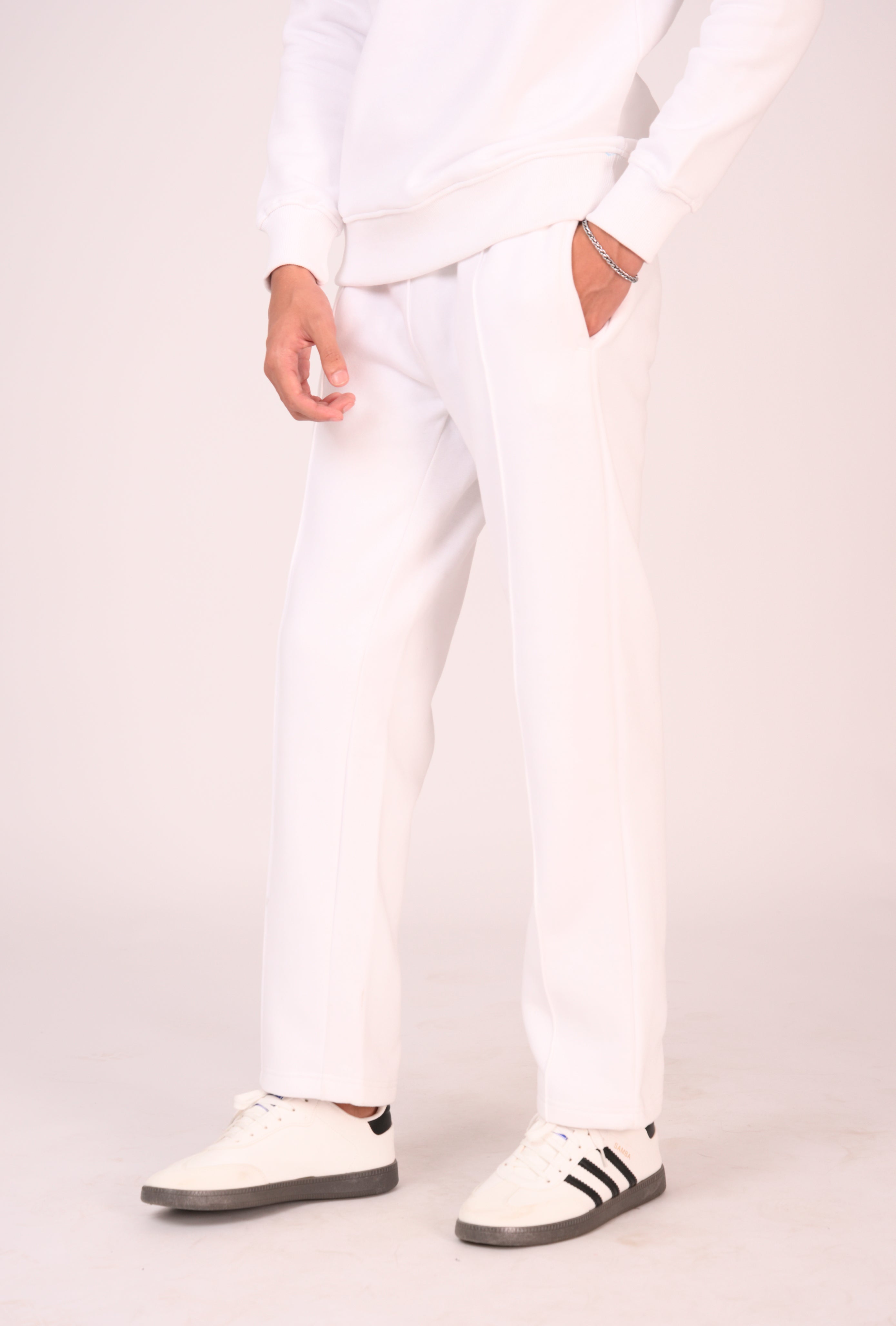 Pure White Seam-Detail Trousers Reality