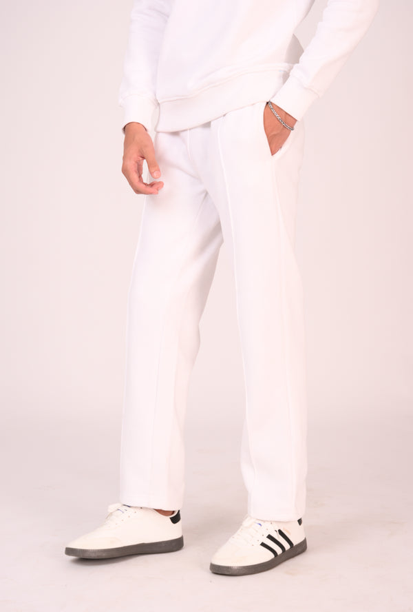 Pure White Seam-Detail Trousers Reality