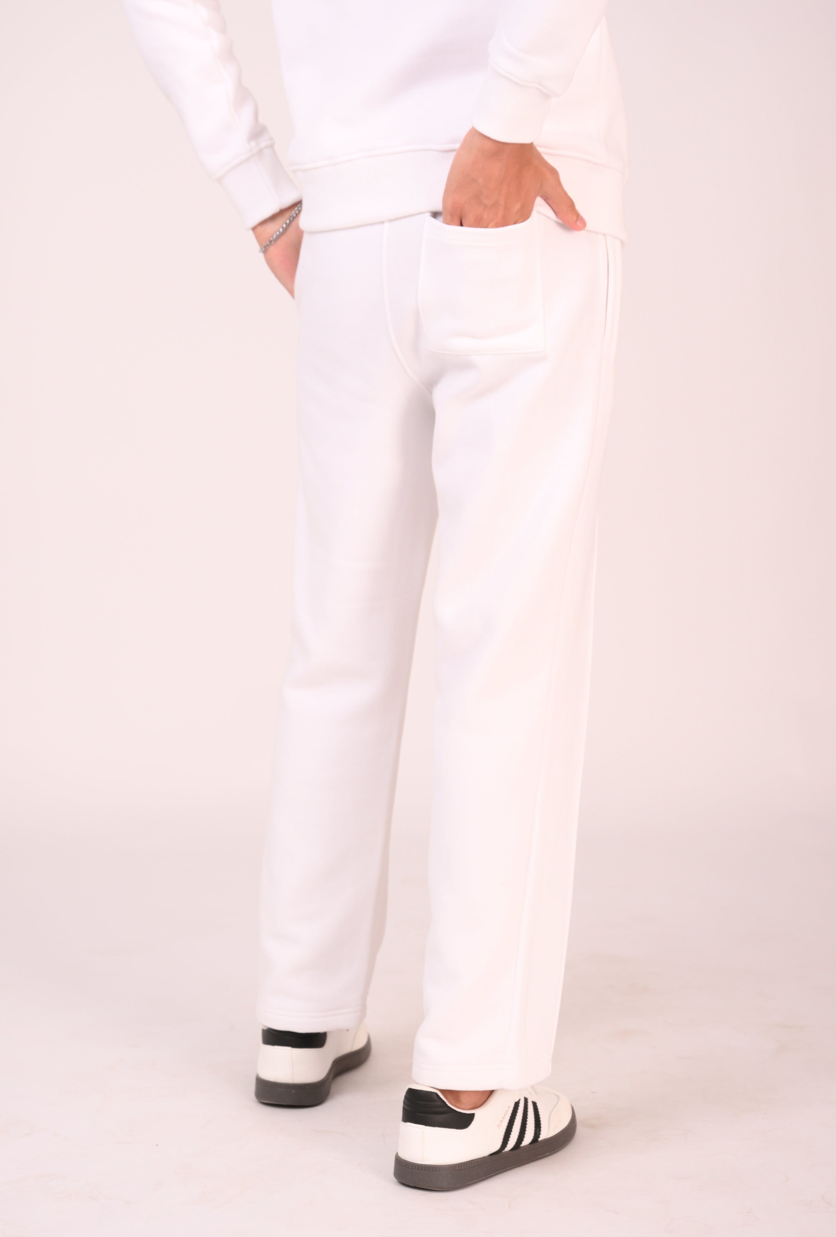 Pure White Seam-Detail Trousers Reality