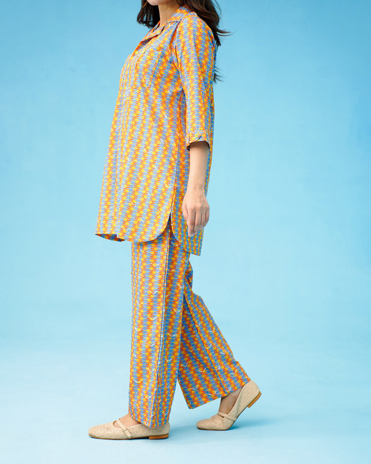 PRINTED ORANGE CO-ORD SET Reality