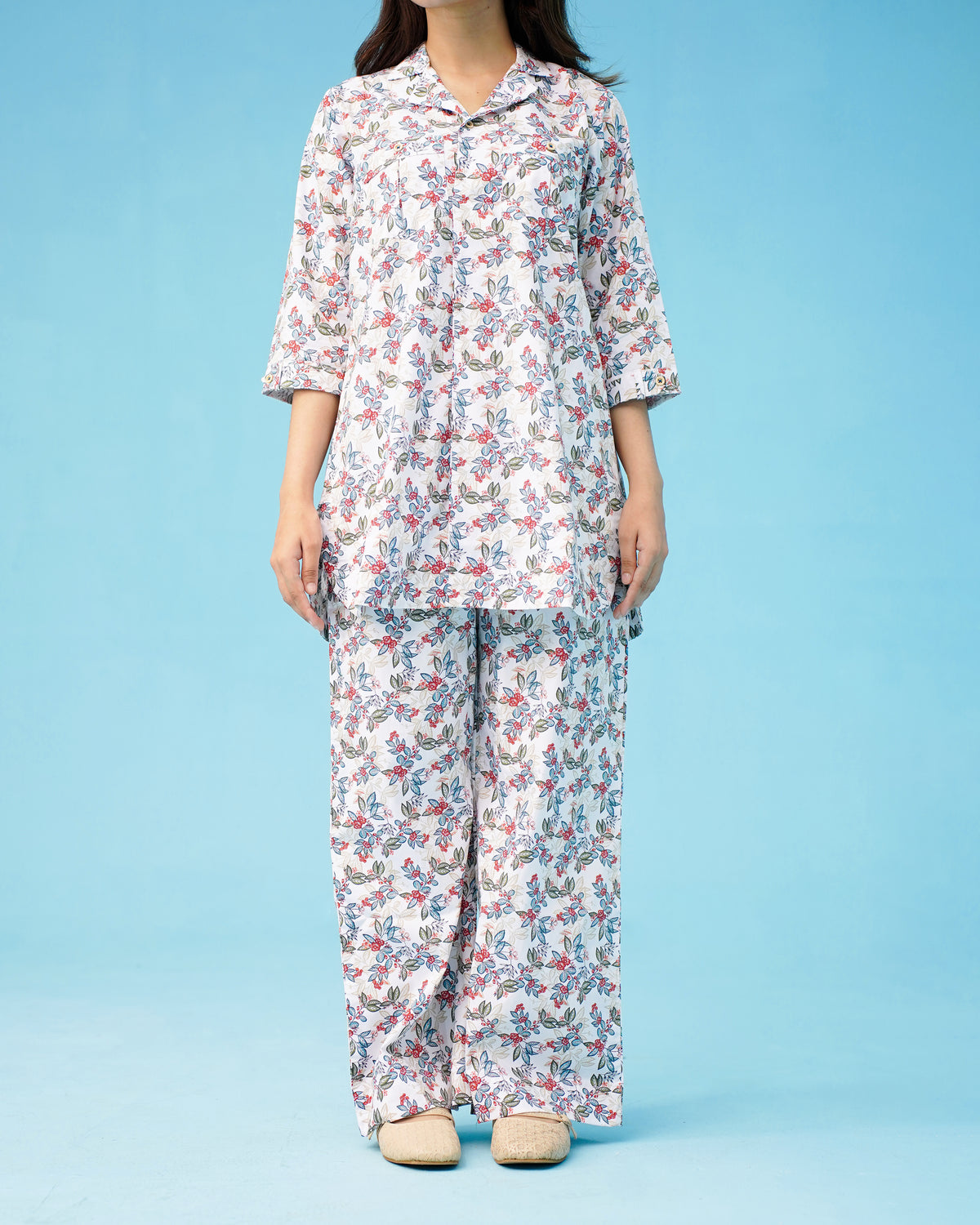 PRINTED white CO-ORD SET