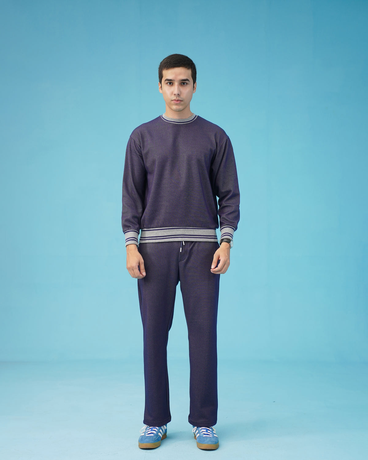 DENIM CREW navy SWEATSHIRT
