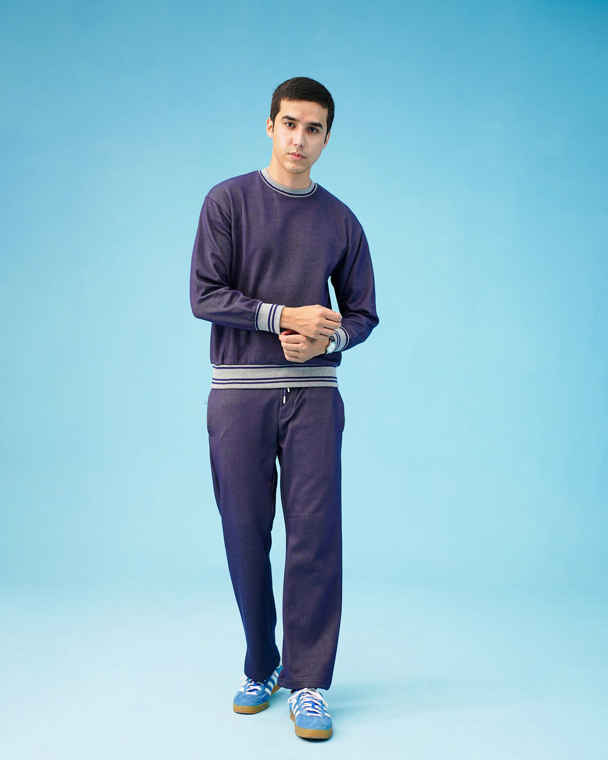 DENIM CREW navy SWEATSHIRT