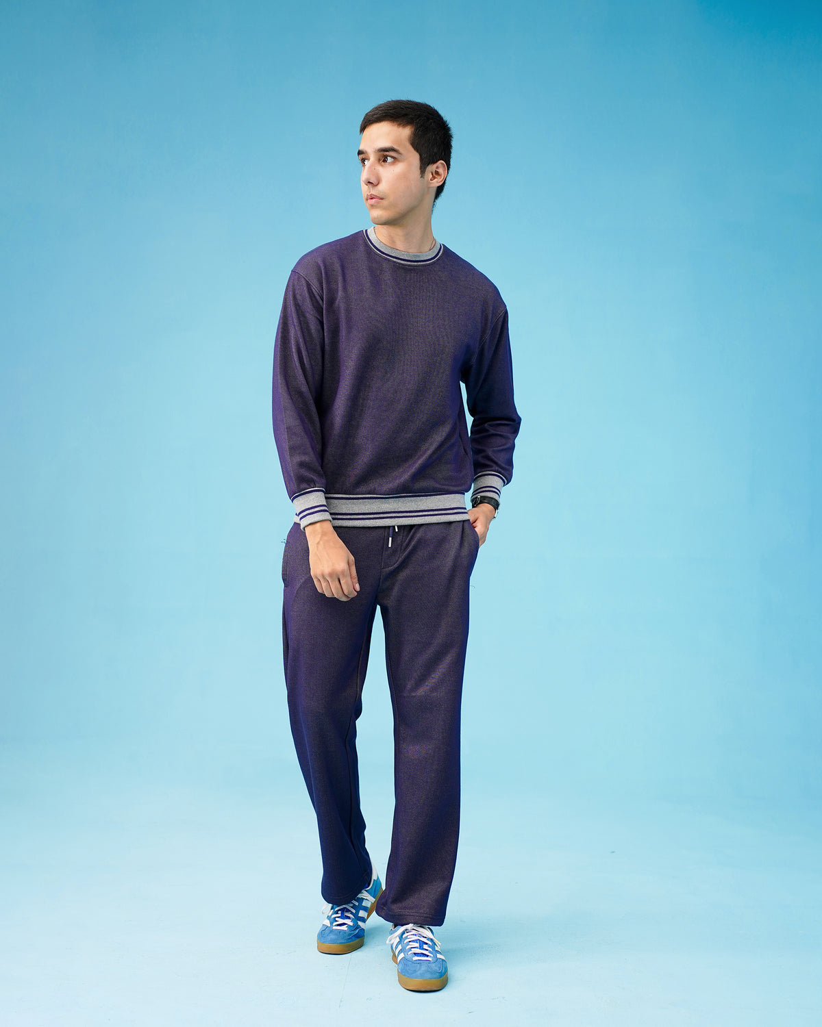 DENIM CREW navy SWEATSHIRT