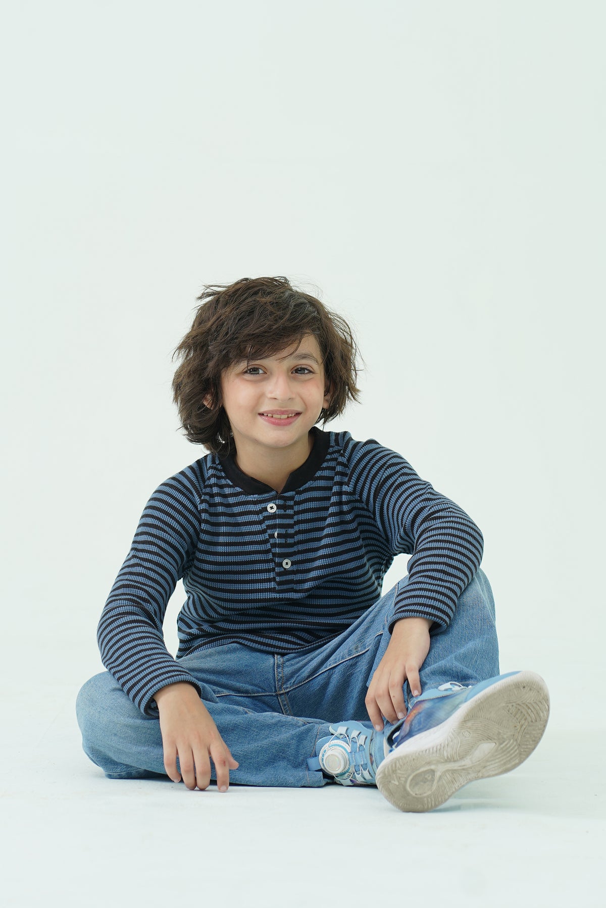 Henley Neck Waffle Tee - Navy Reality