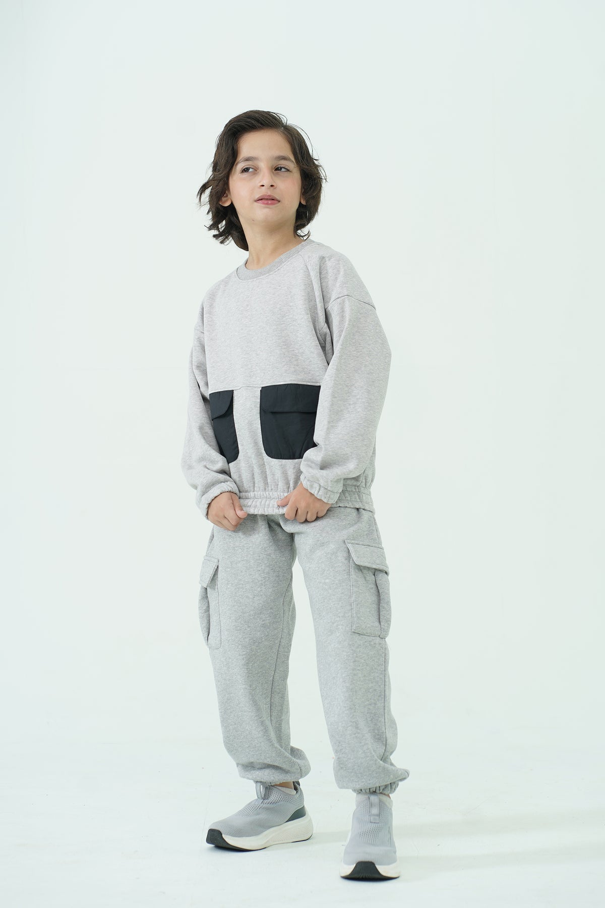 DOUBLE POCKET GRAY SWEATSHIRT Reality