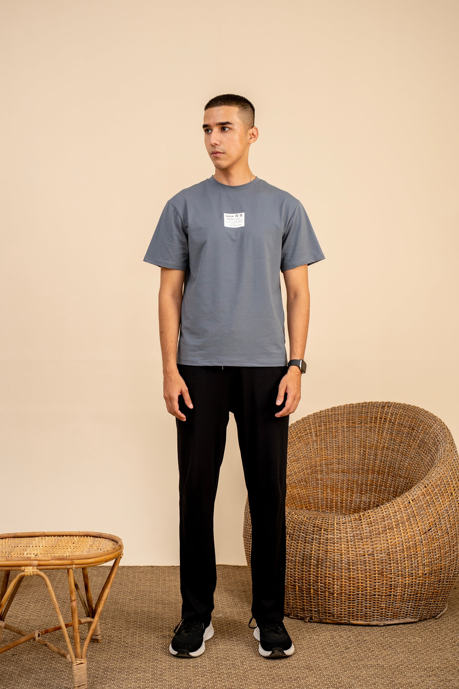 men KAI-ZEN GRAPHIC GRAY TEE Reality