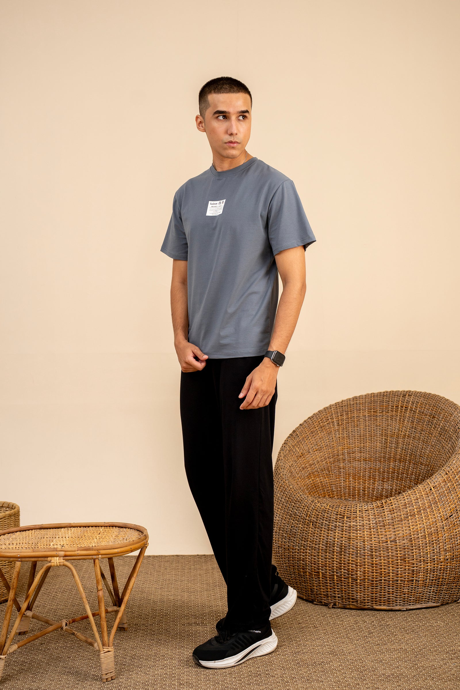men KAI-ZEN GRAPHIC GRAY TEE Reality