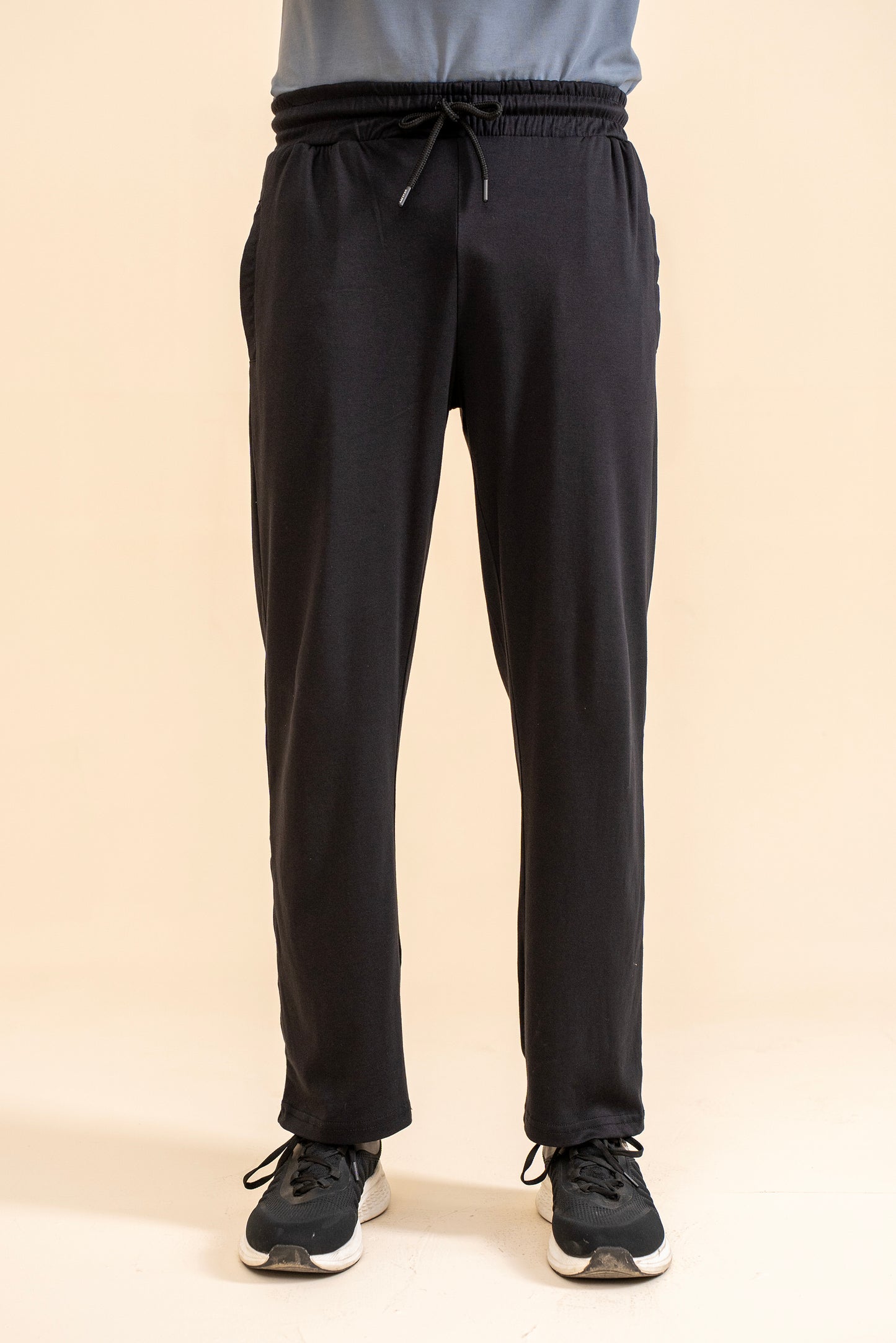 BLACK INTERLOCK KNITTED TROUSER Reality