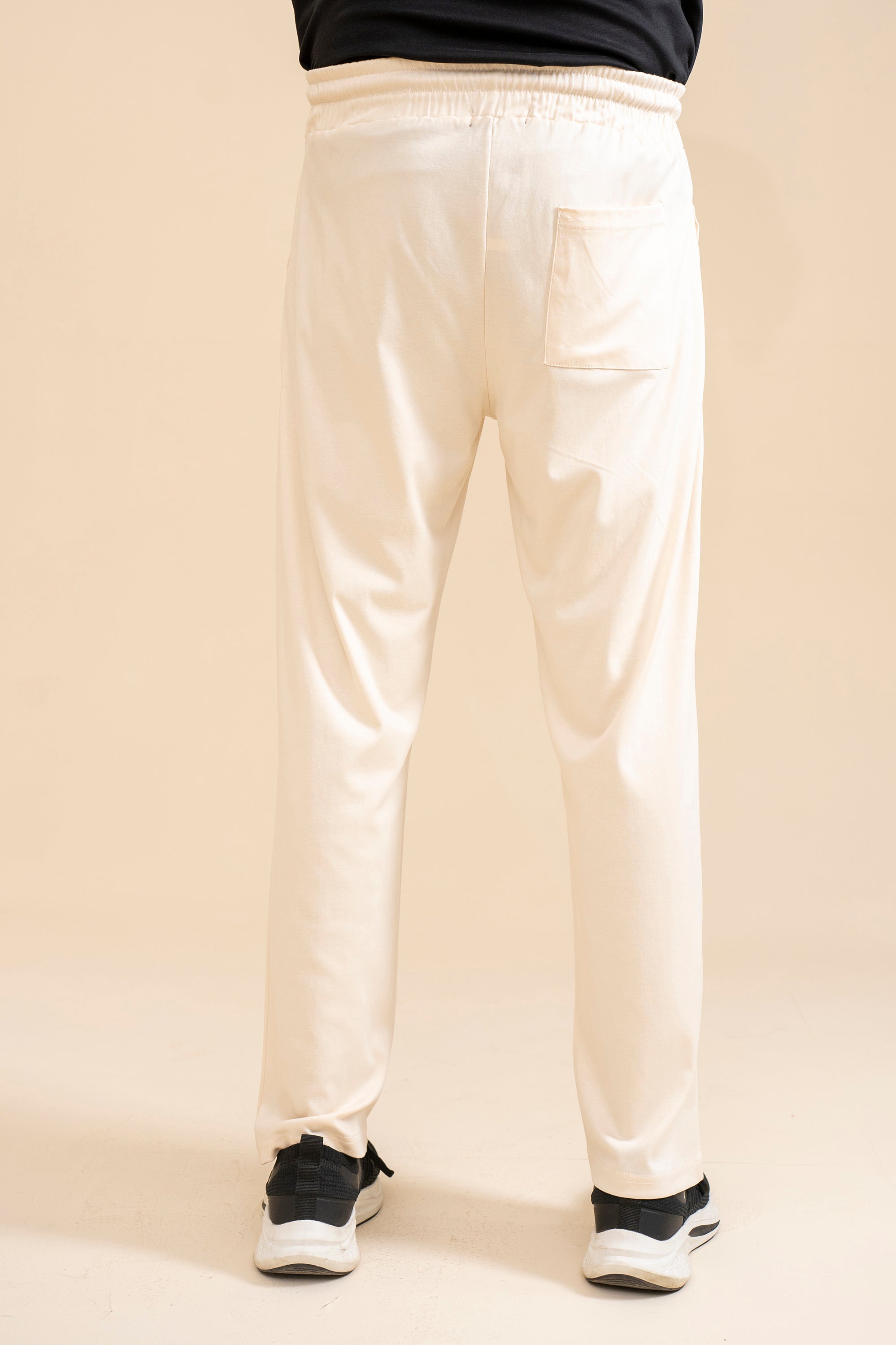 CREAM INTERLOCK KNITTED TROUSER Reality
