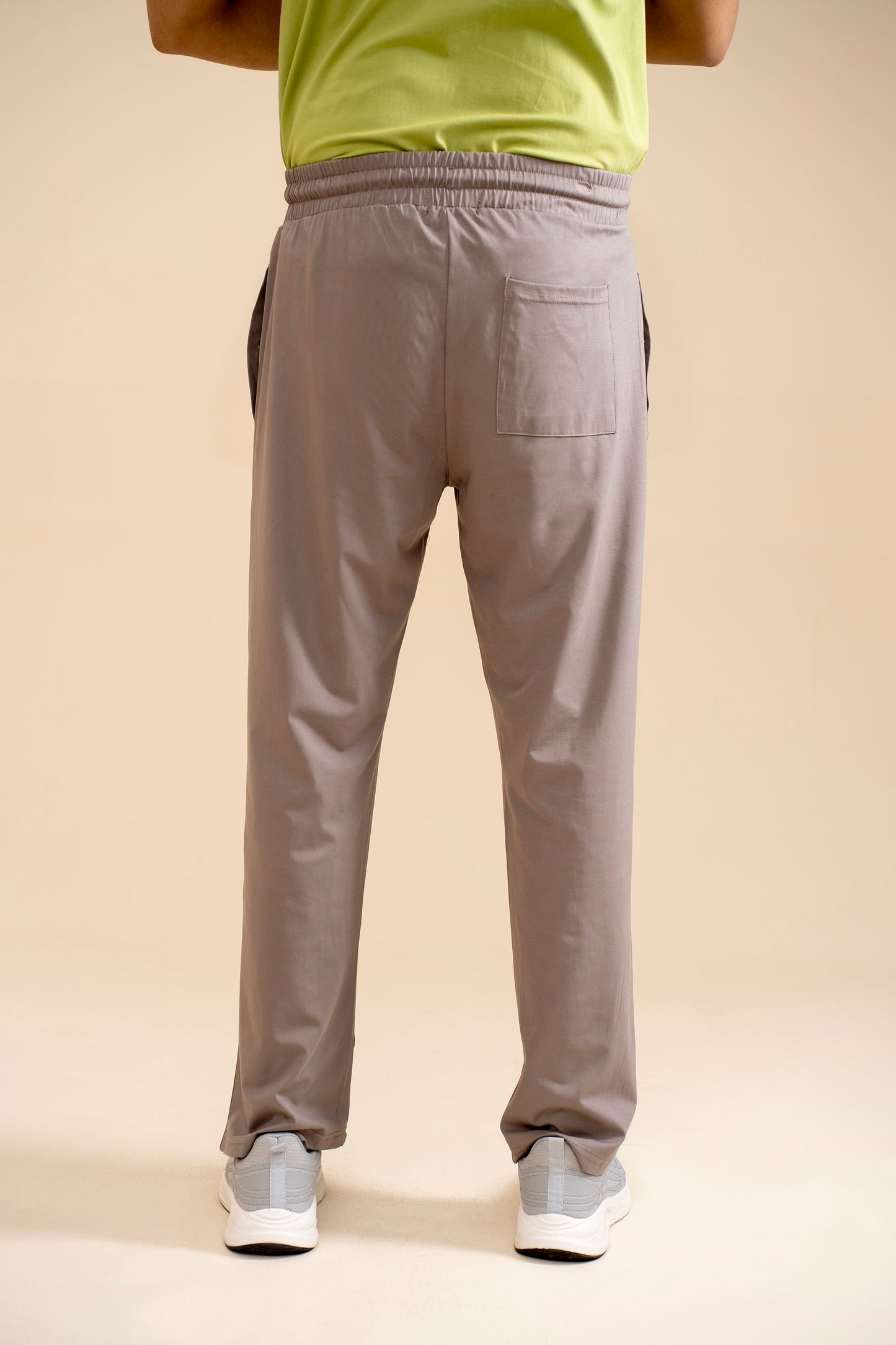 LIGHT BROWN INTERLOCK KNITTED TROUSER Reality