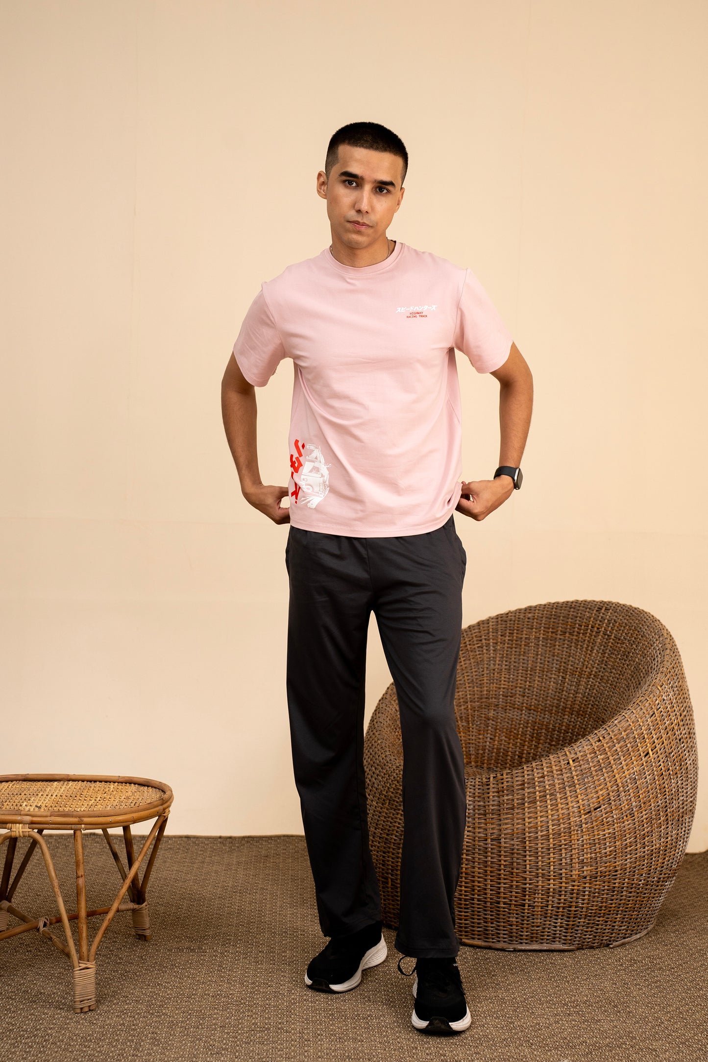 PINK LYCRA JERSEY MOTO GRAPHIC TEE Reality