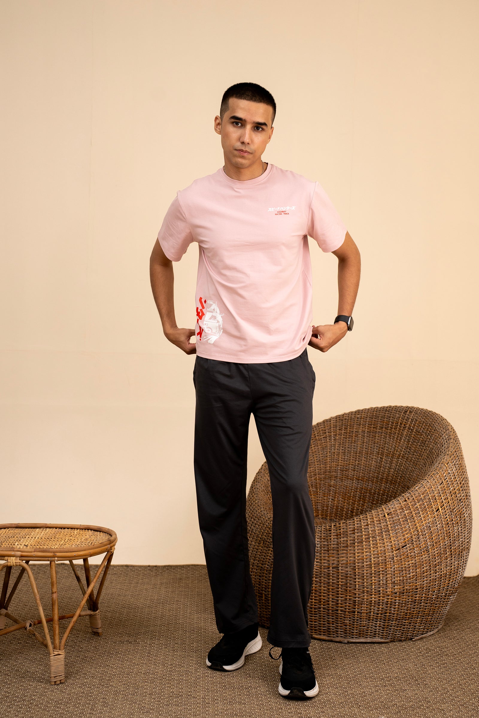 PINK LYCRA JERSEY MOTO GRAPHIC TEE Reality