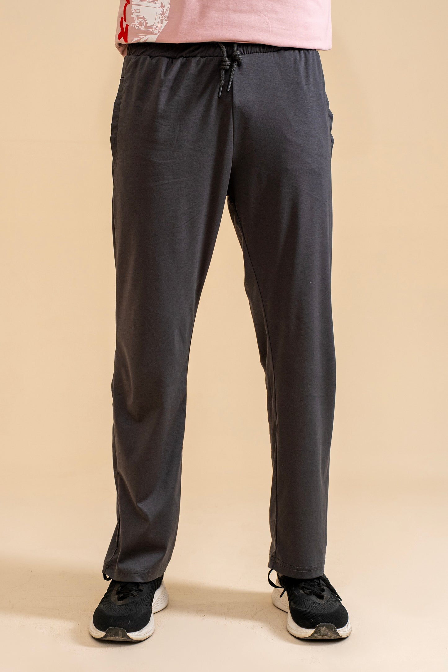 DARK GREY INTERLOCK KNITTED TROUSER Reality