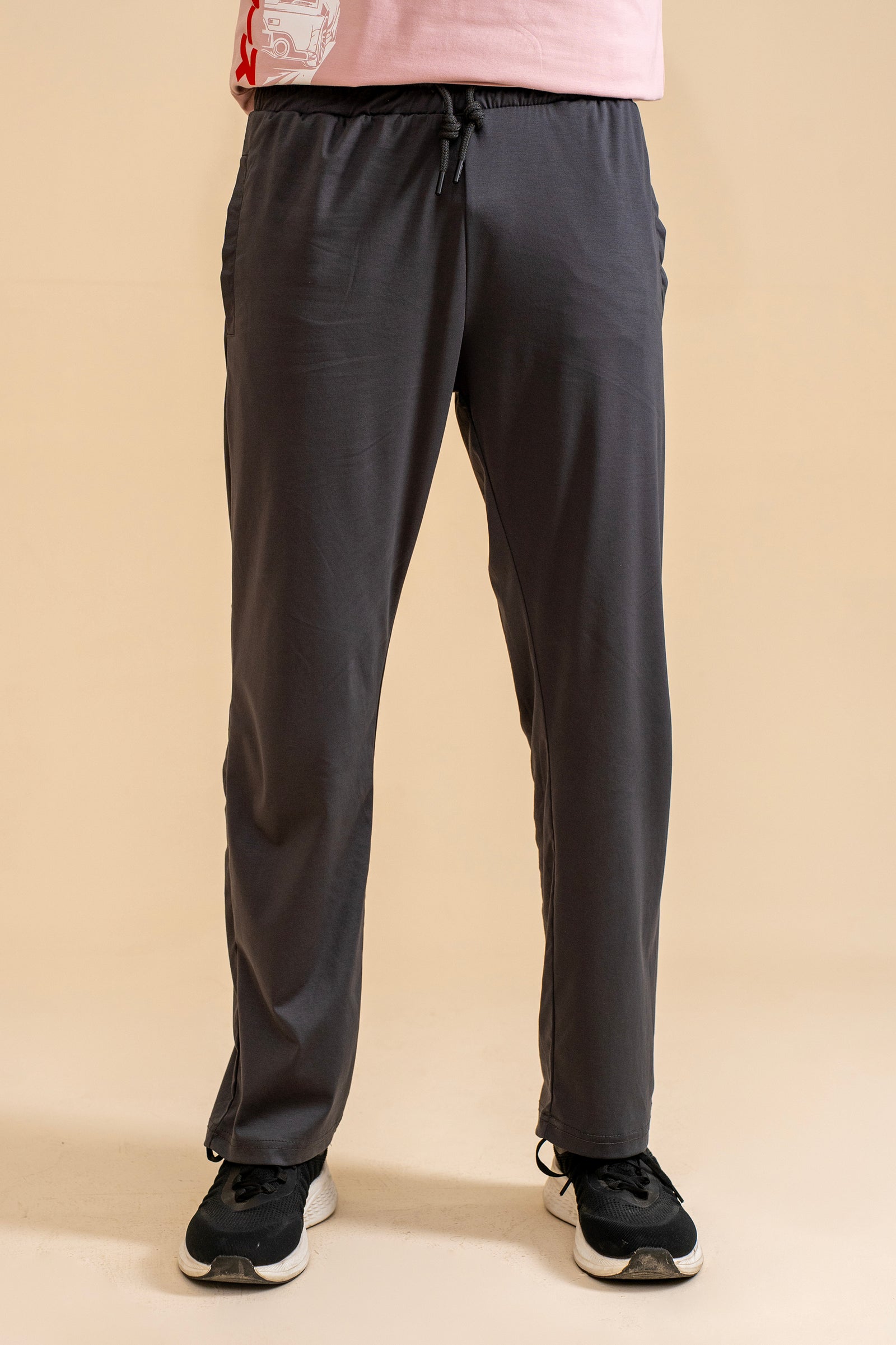 DARK GREY INTERLOCK KNITTED TROUSER Reality