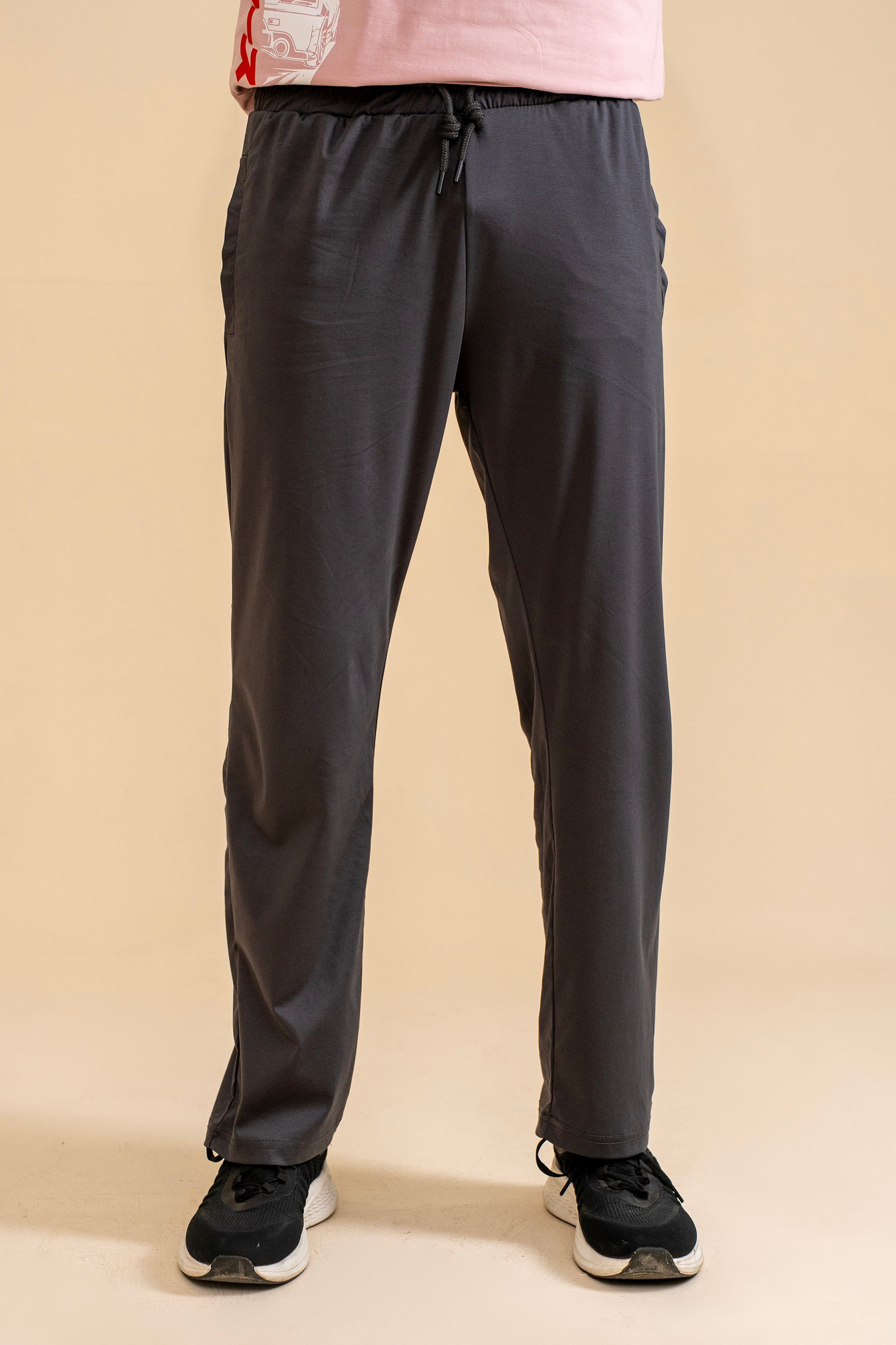 DARK GREY INTERLOCK KNITTED TROUSER Reality