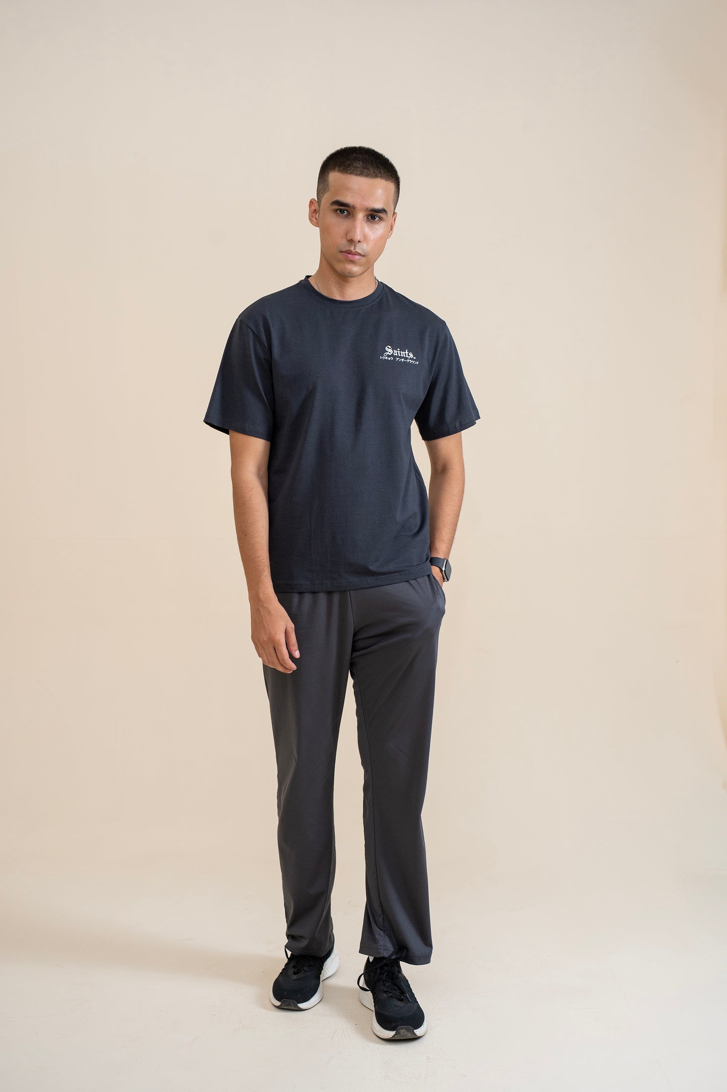 CHARCOAL LYCRA JERSEY TEE Reality