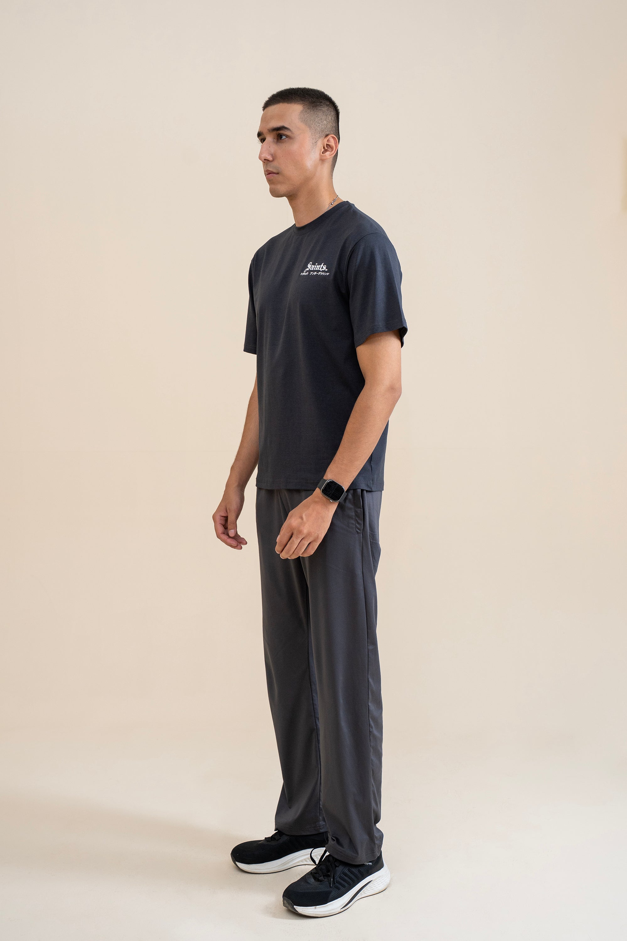 CHARCOAL LYCRA JERSEY TEE Reality