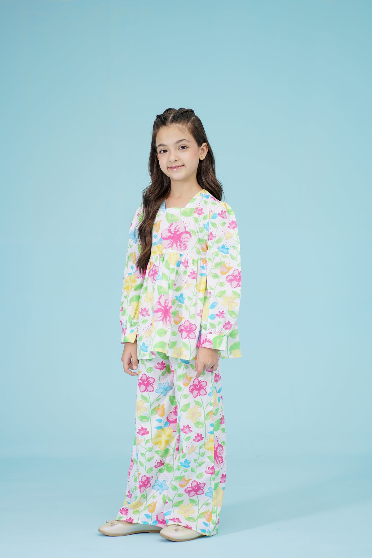 FLORAL PRINTED WHITE CO-ORD SET