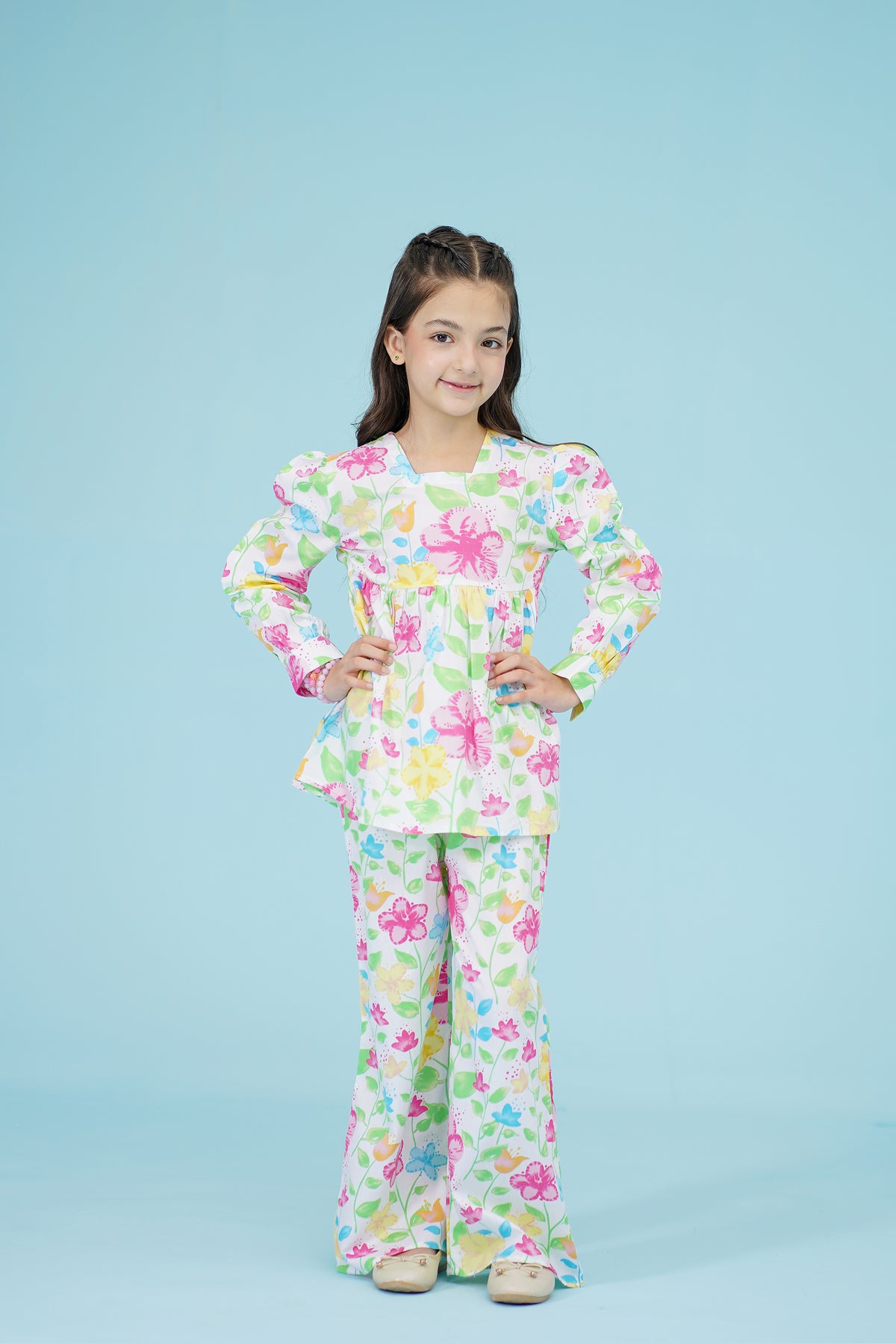 FLORAL PRINTED WHITE CO-ORD SET