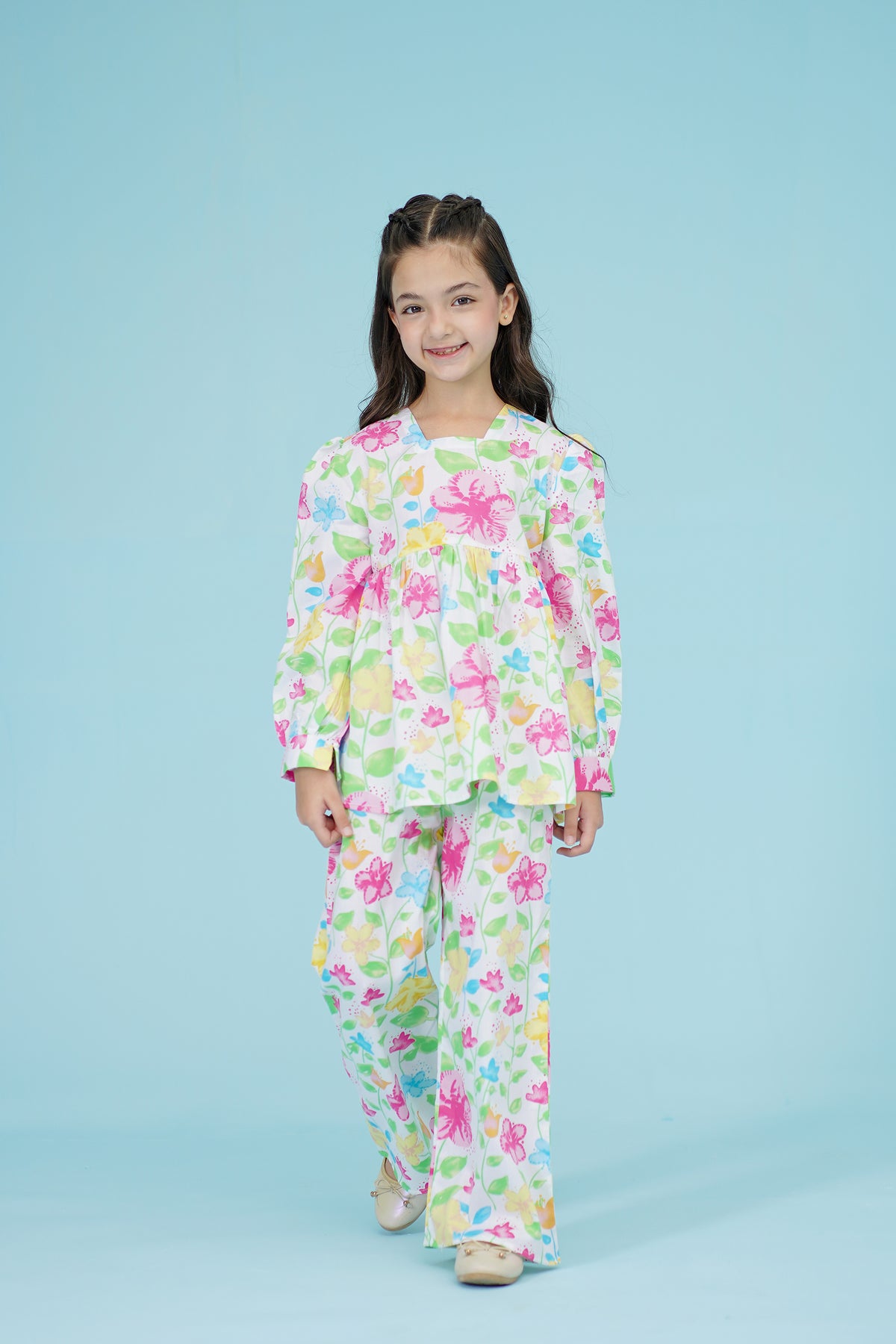 FLORAL PRINTED WHITE CO-ORD SET