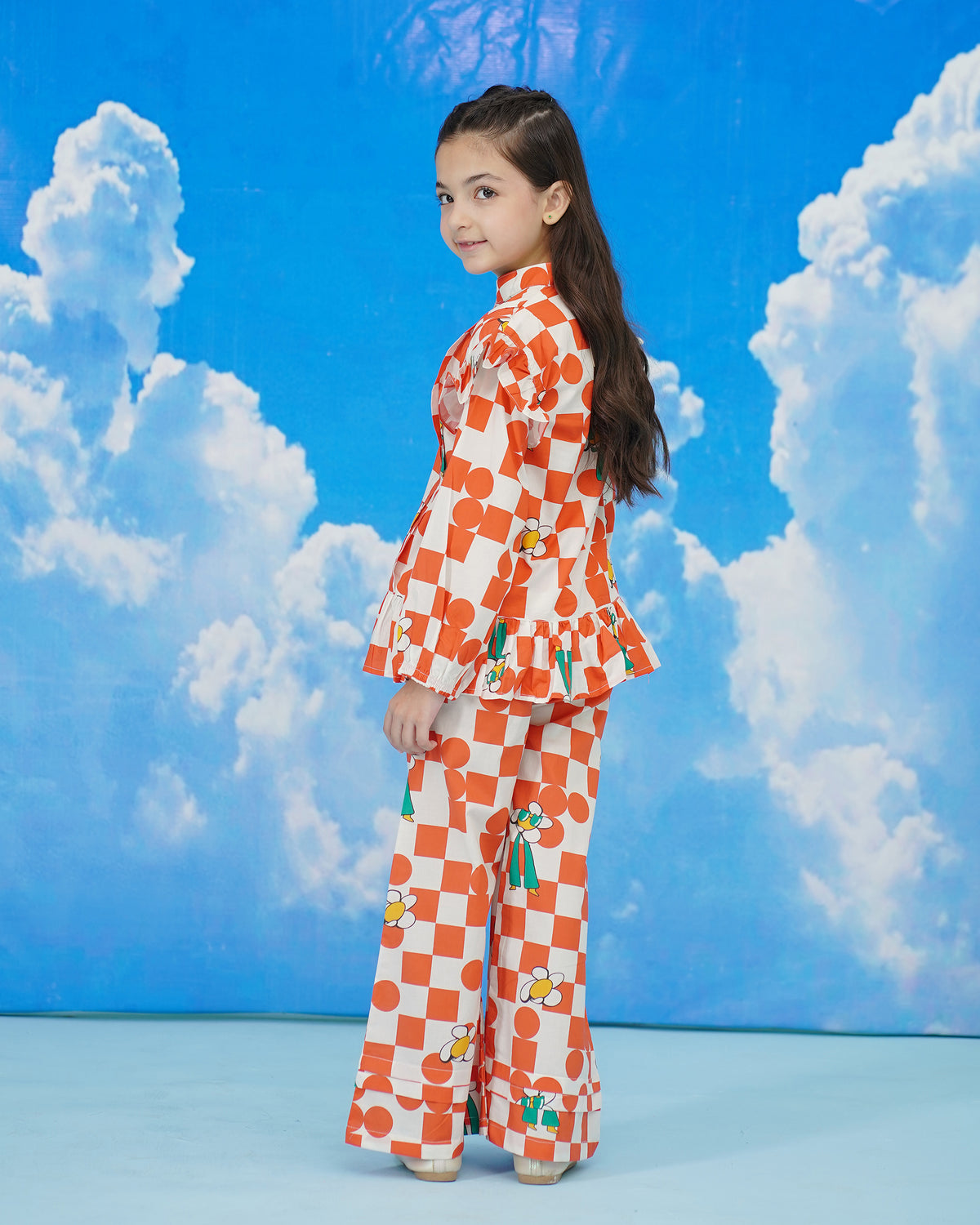 CHECK orange CO-ORD SET