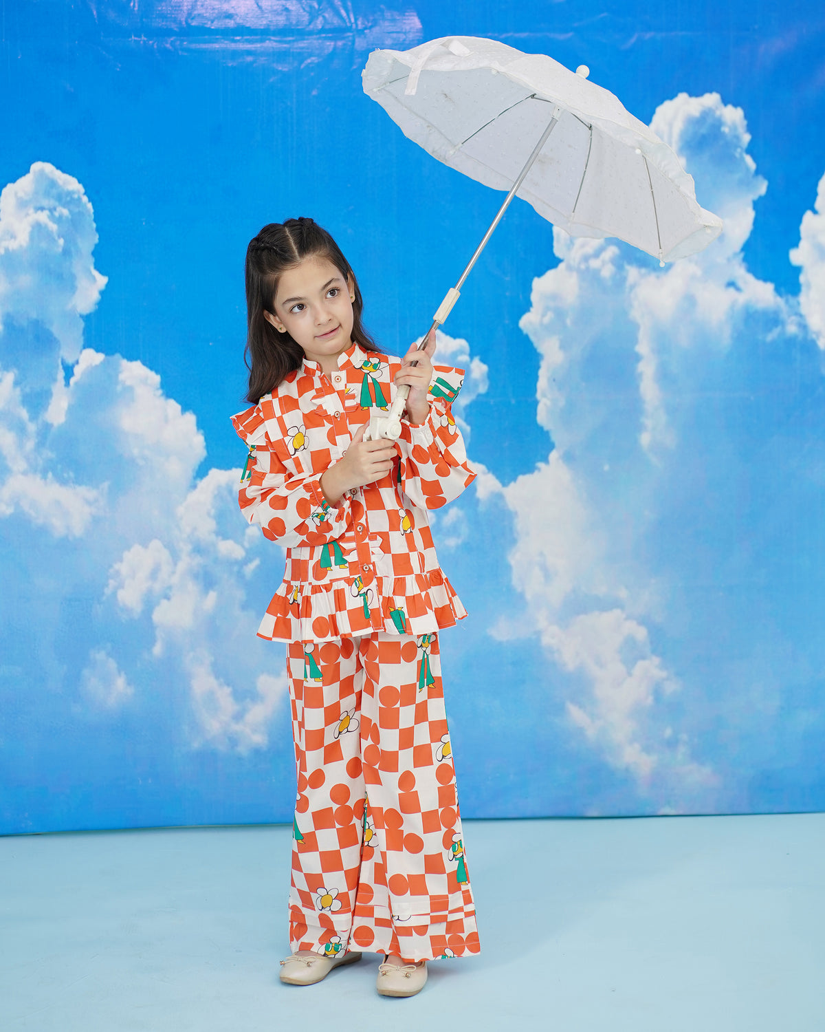 CHECK orange CO-ORD SET