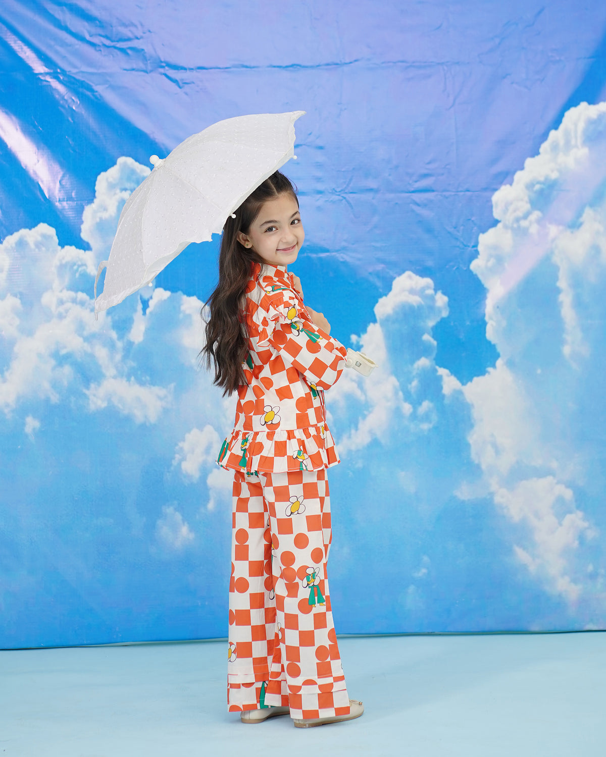 CHECK orange CO-ORD SET
