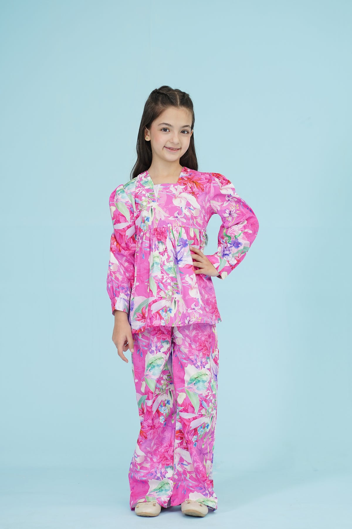 FLORAL PRINTED PINK CO-ORD SET