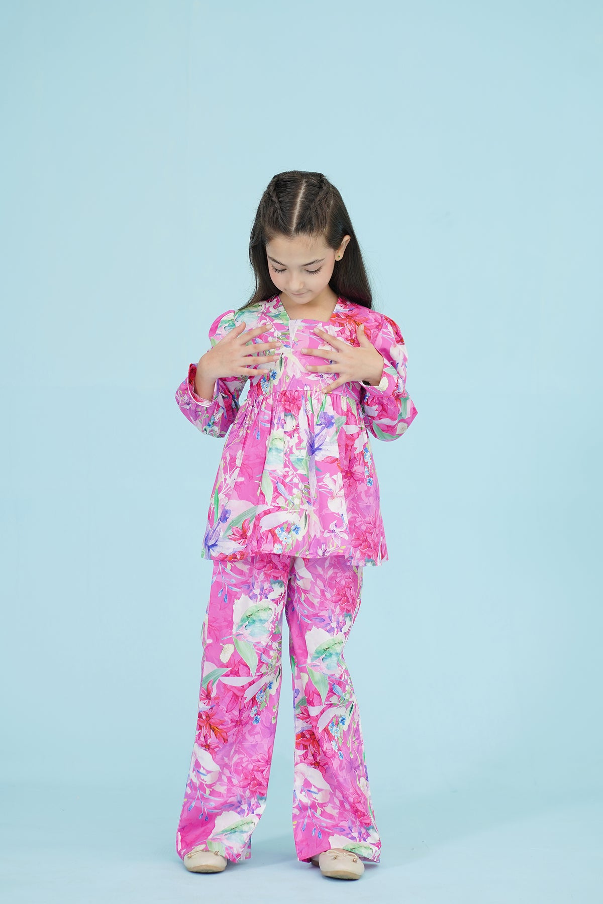 FLORAL PRINTED PINK CO-ORD SET
