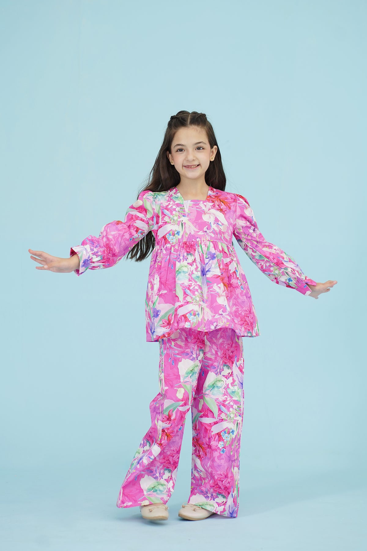 FLORAL PRINTED PINK CO-ORD SET