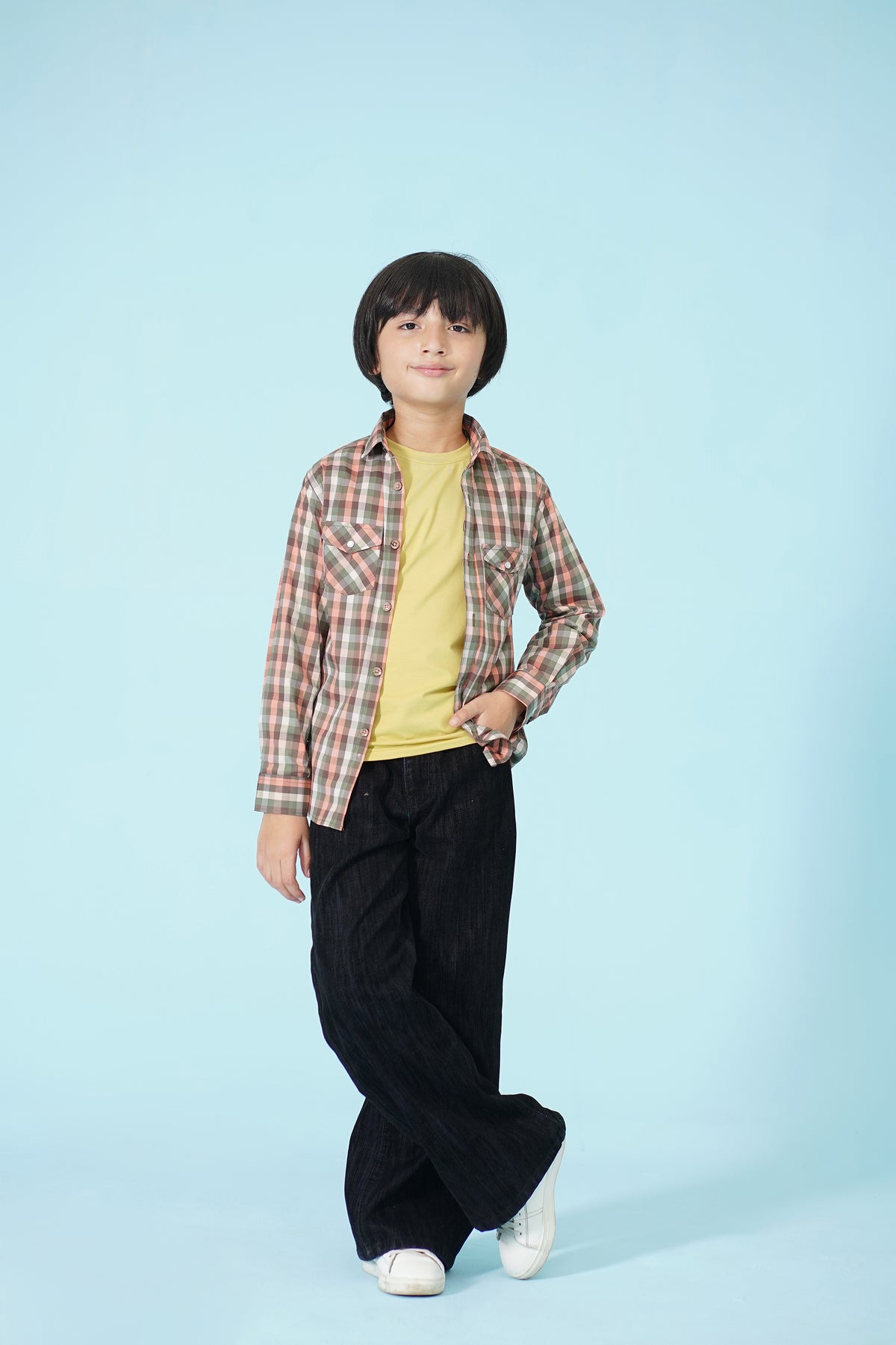 CHECKERD OLIVE SHIRT