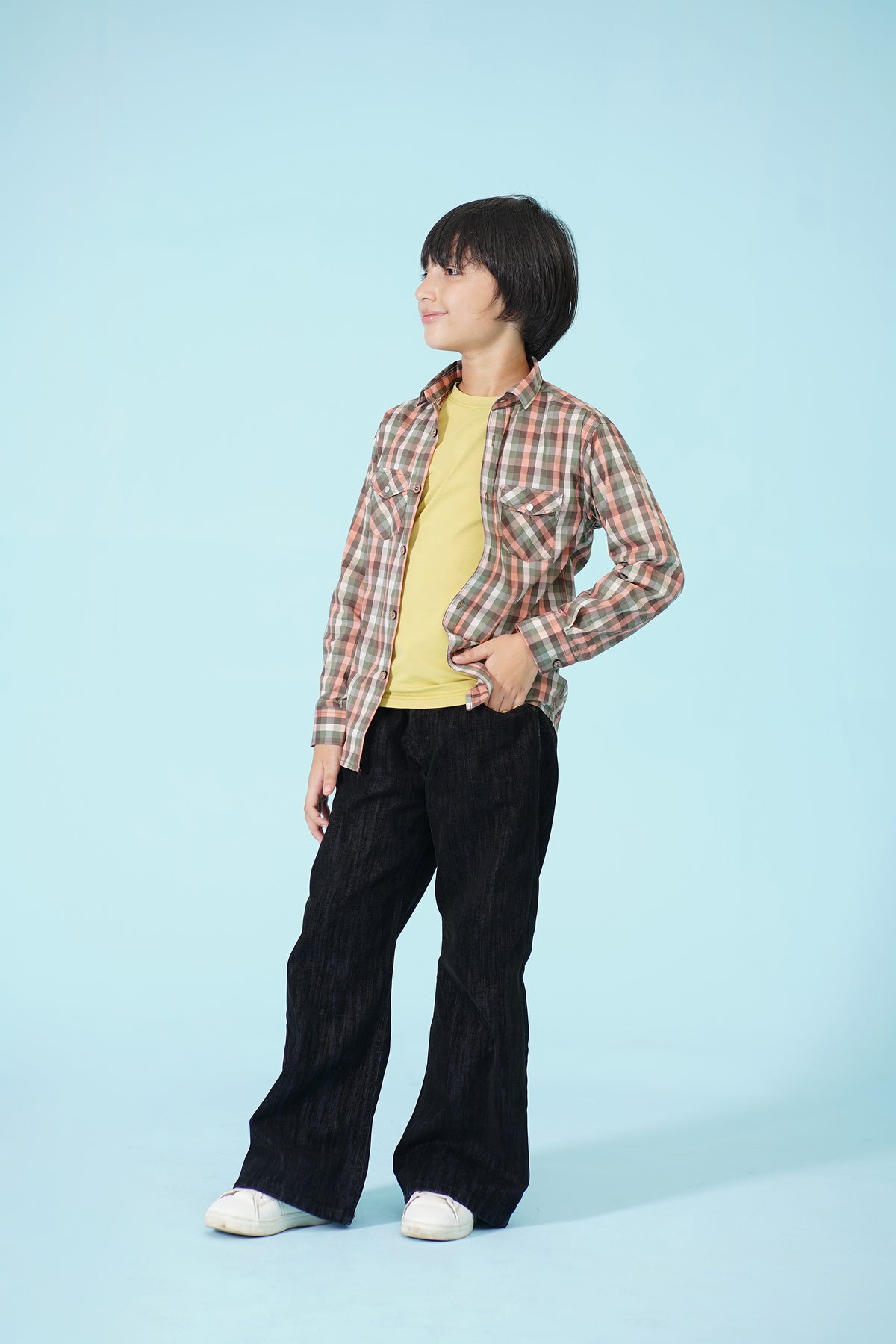 CHECKERD OLIVE SHIRT