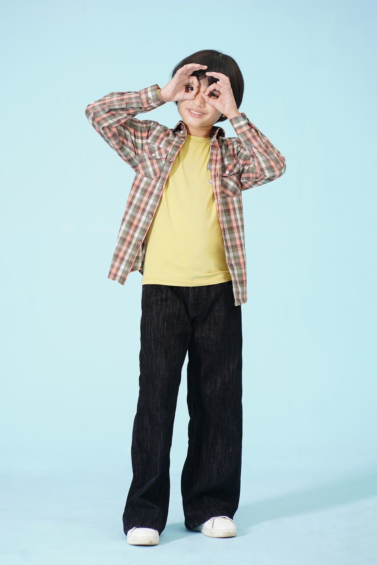 CHECKERD OLIVE SHIRT