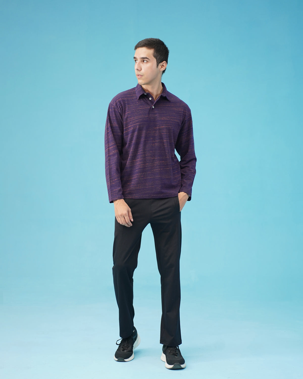 TEXTURED navy POLO