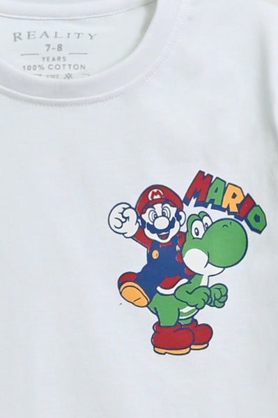 Boys White T-SHIRT Reality