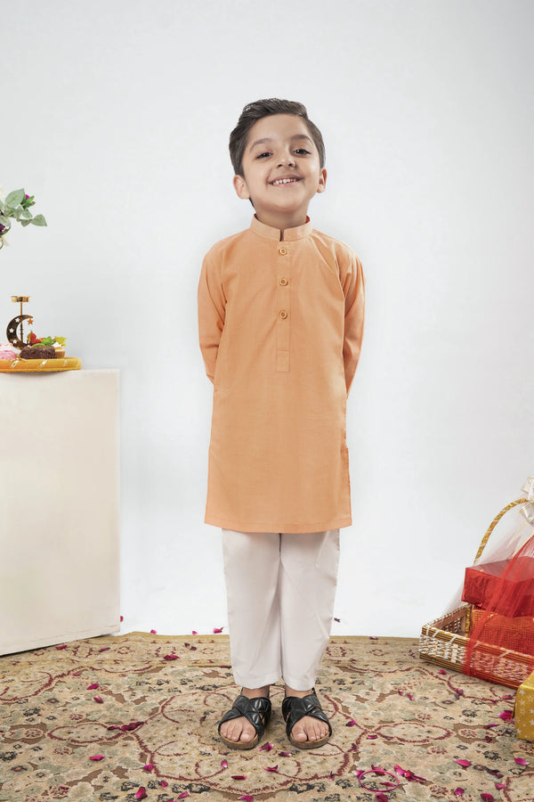 BOYS PEACH KURTA Reality