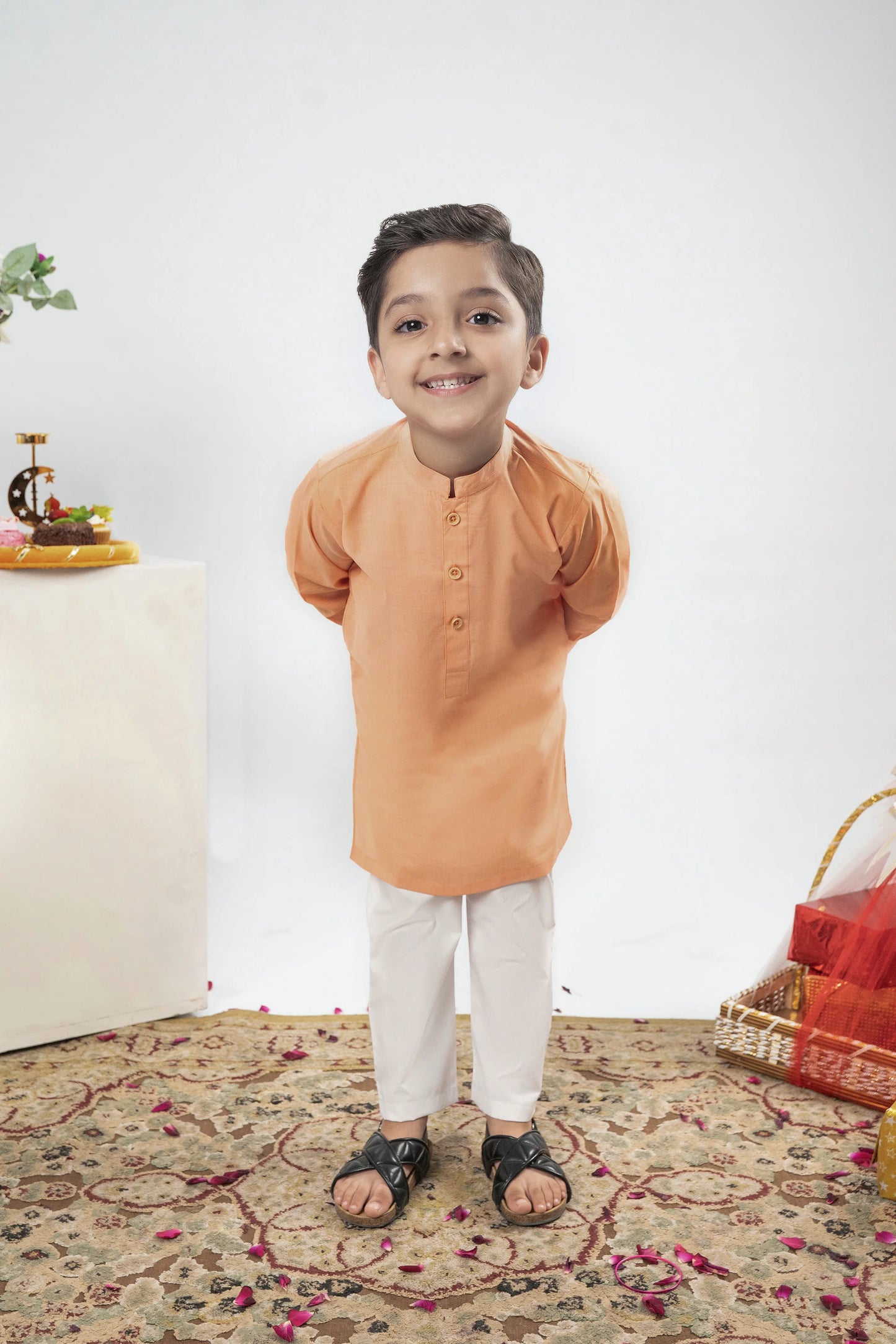 BOYS PEACH KURTA Reality