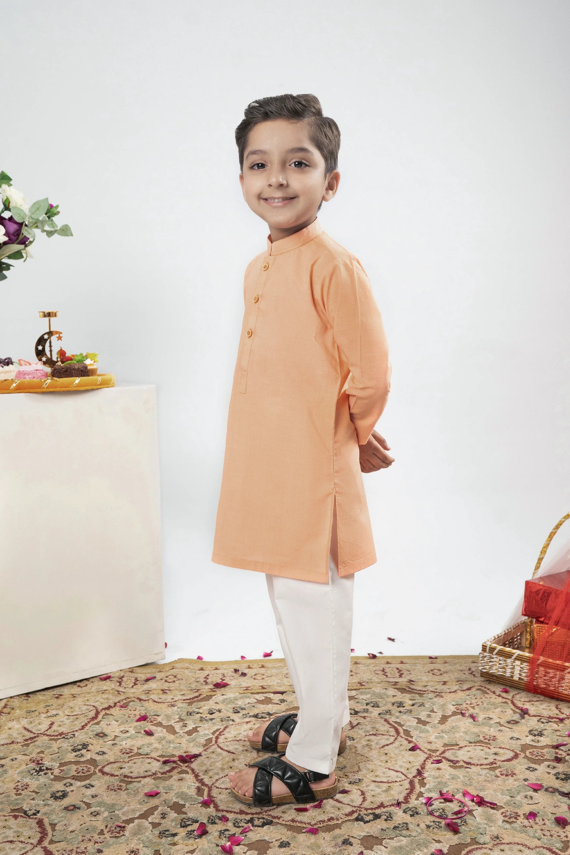 BOYS PEACH KURTA Reality