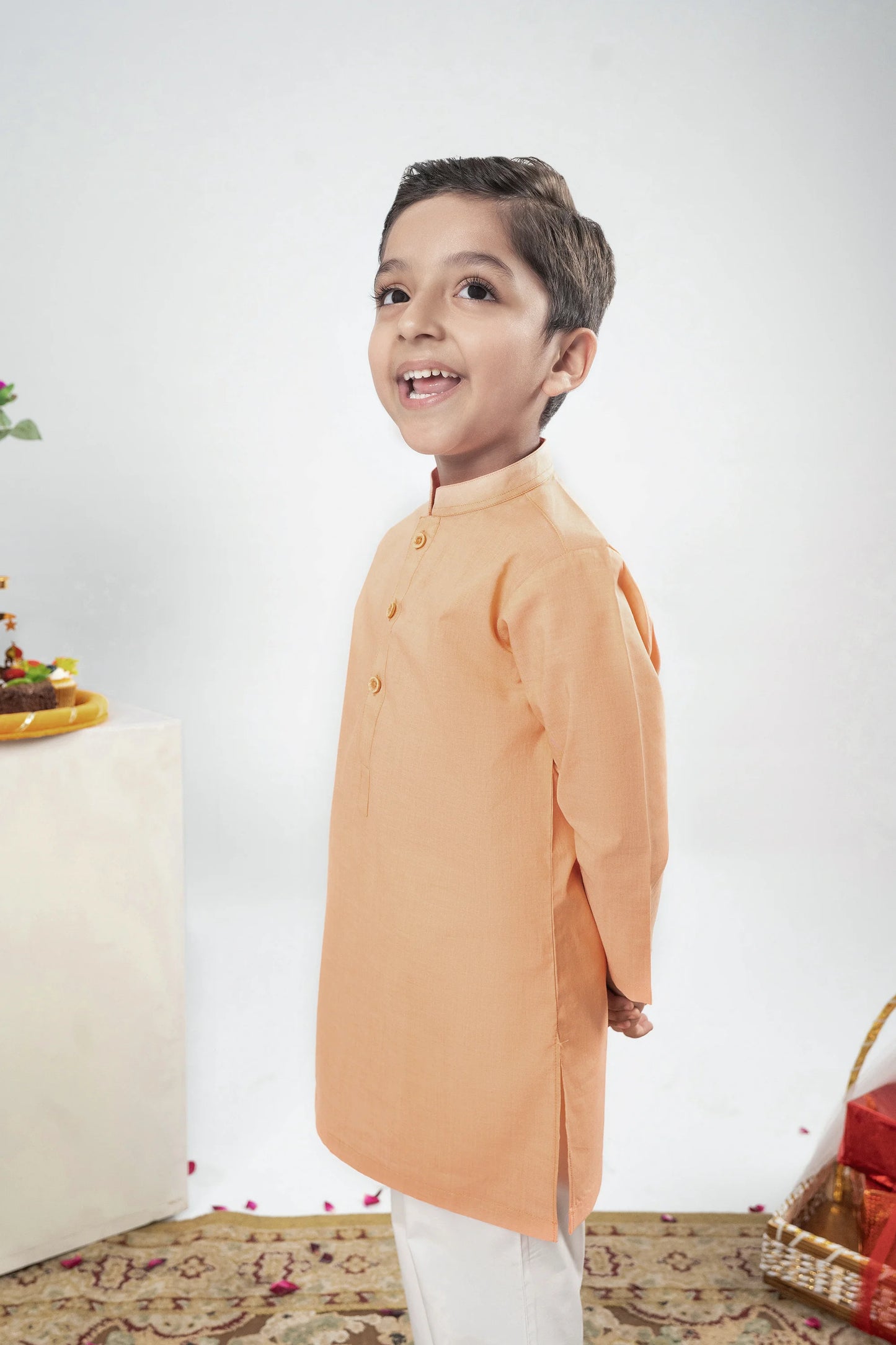 BOYS PEACH KURTA Reality