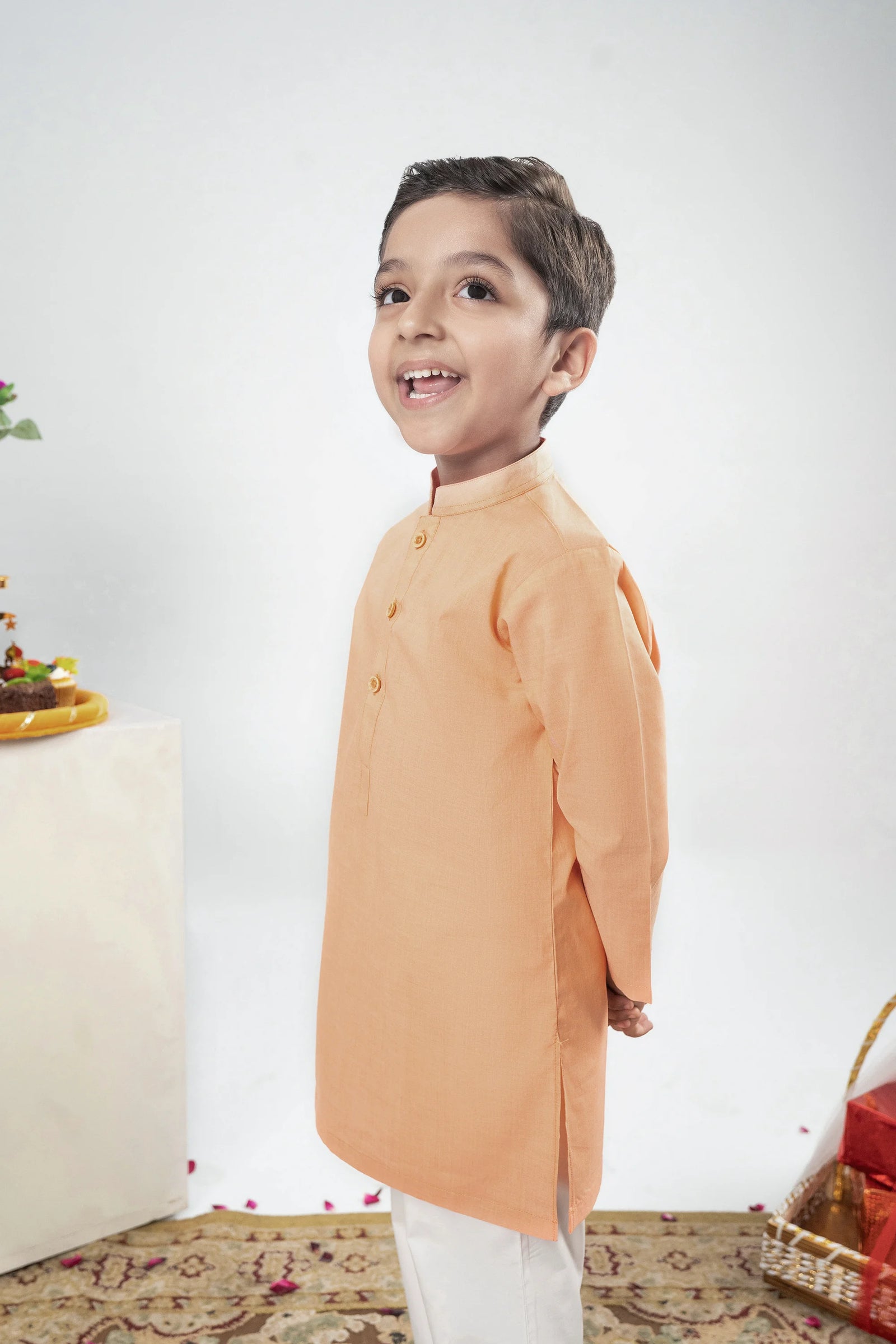 BOYS PEACH KURTA Reality
