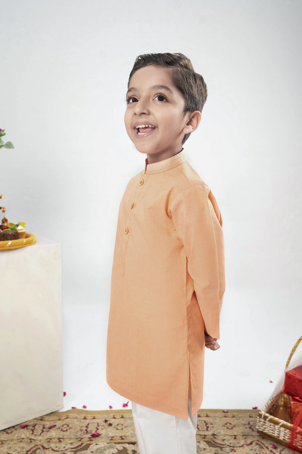 BOYS PEACH KURTA Reality
