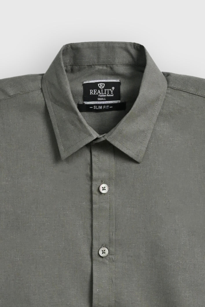MEN OLIVE CASUAL SHIRT Reality