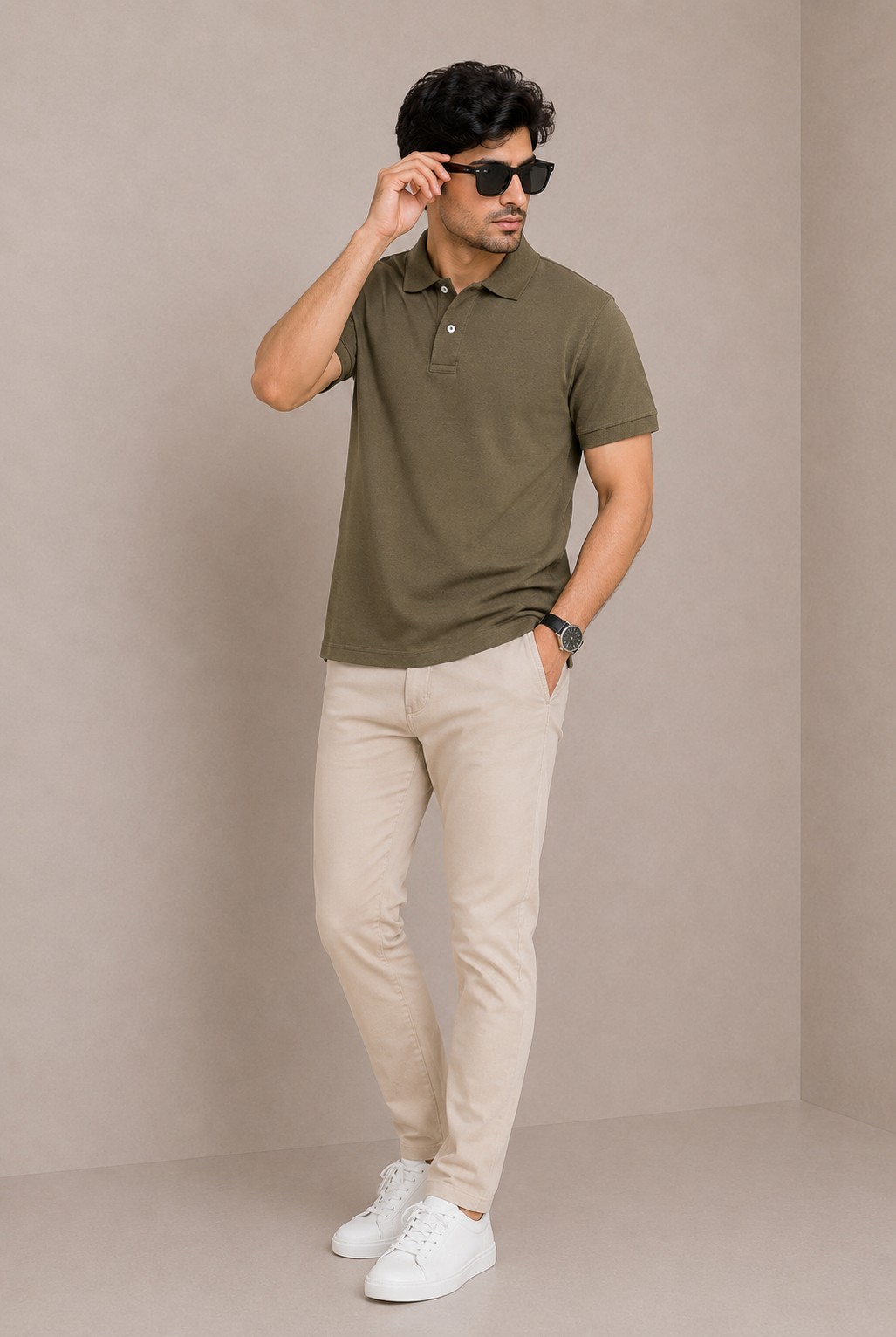 MEN OLIVE GREEN POLO Reality