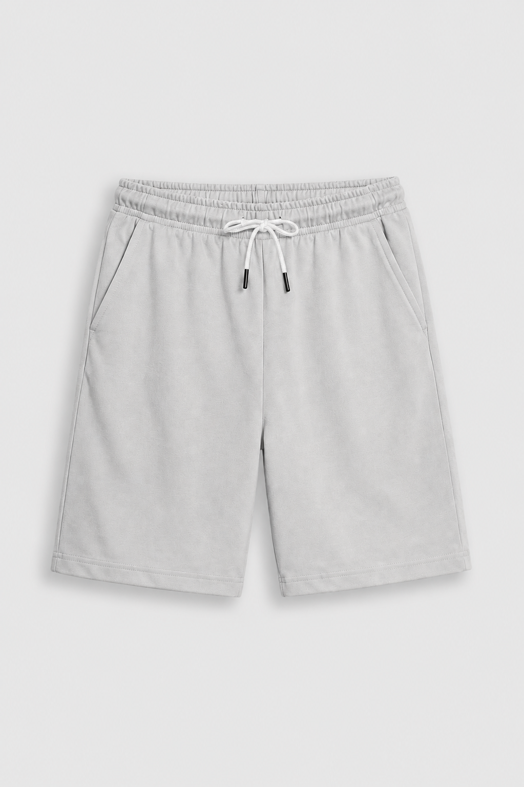 SOLID COTTON LIGHT GRAY SHORTS Reality